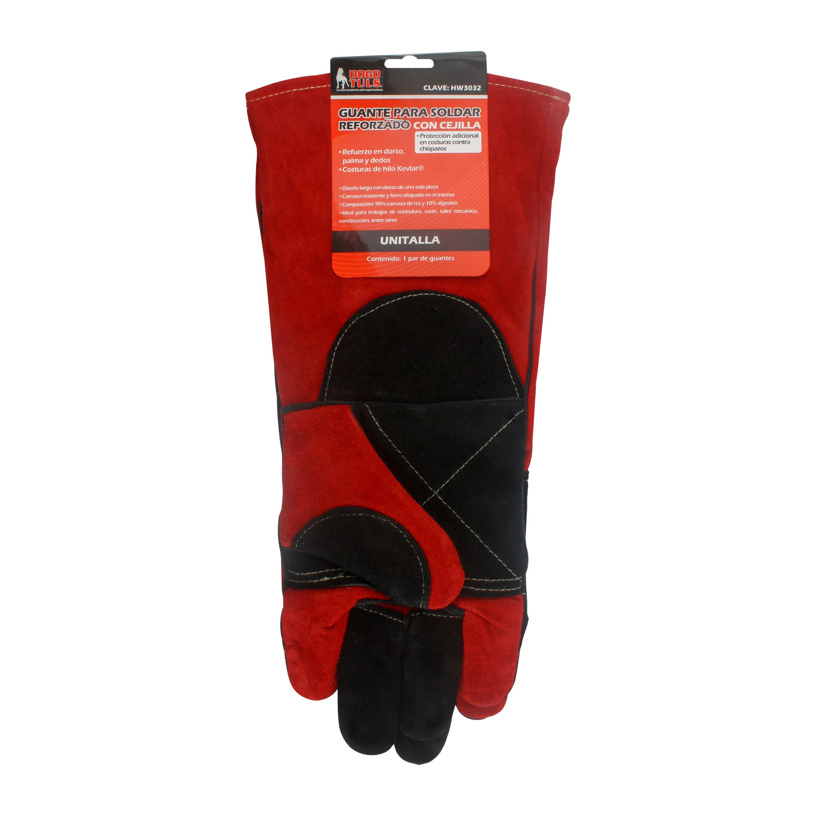 GUANTE SOLDADOR CEJILLA REFUERZO ROJO - Imagen 4