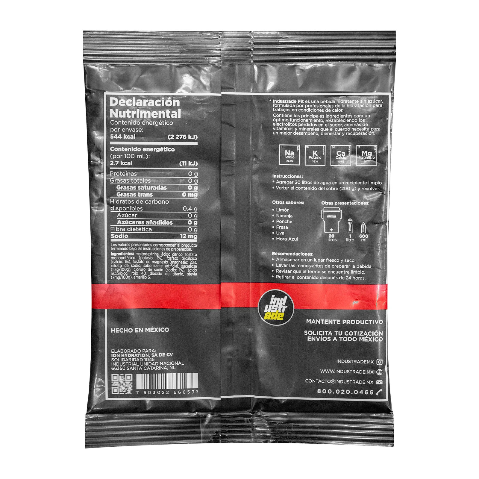 Bebida Industrade Fit 20 L 4 Sabores - Imagen 2