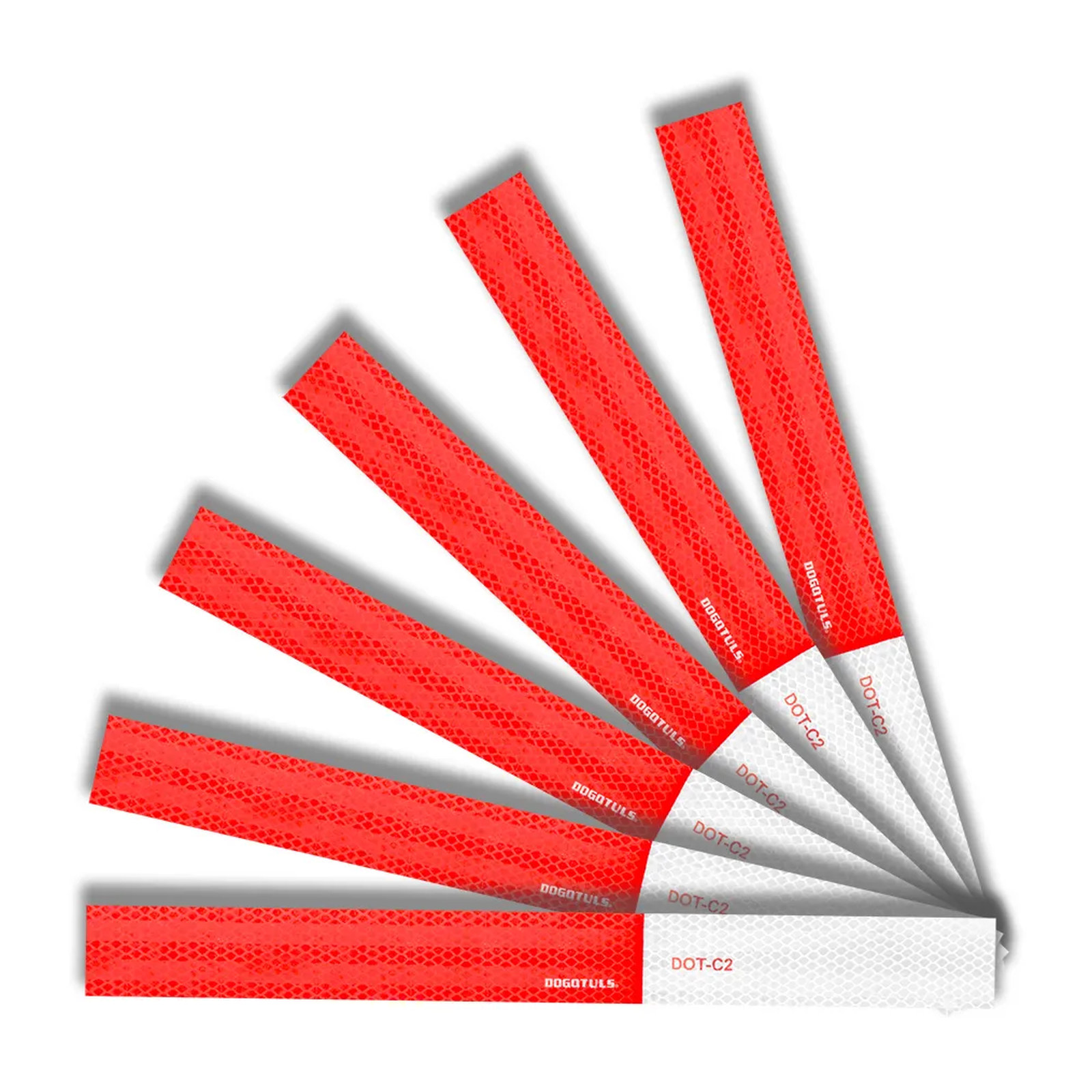 Cinta Reflejante con 6 Tiras 11" / 7" - Paquete 6 Piezas