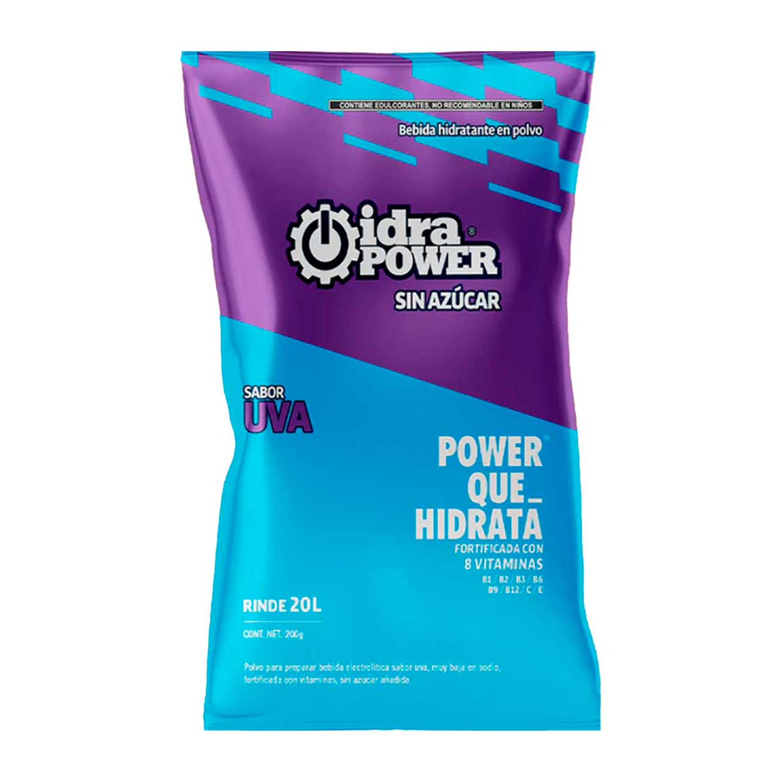 IDRAPOWER Bebida Hidratante sin Azúcar 200 g / Rinde 20 Litros
