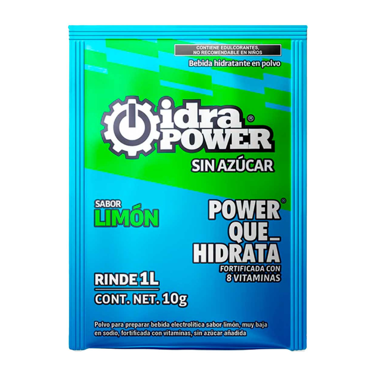 IDRAPOWER Hidratante en Polvo Sabor Limón Sin Azúcar 10 g / 1 Lt