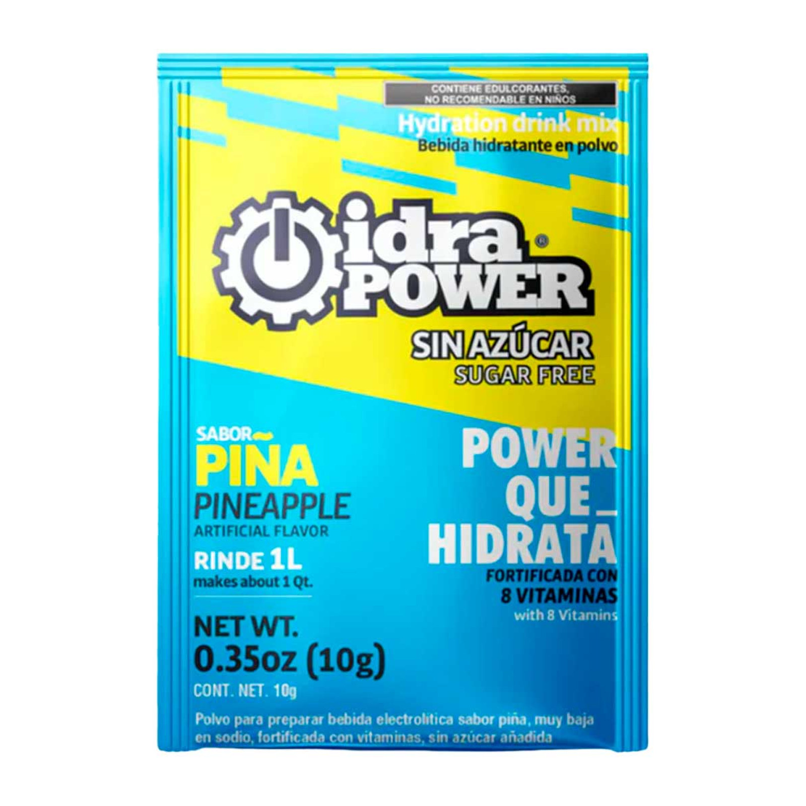 IDRAPOWER Bebida en Polvo Sabor Piña Sin Azúcar 10 g / 1 Lt
