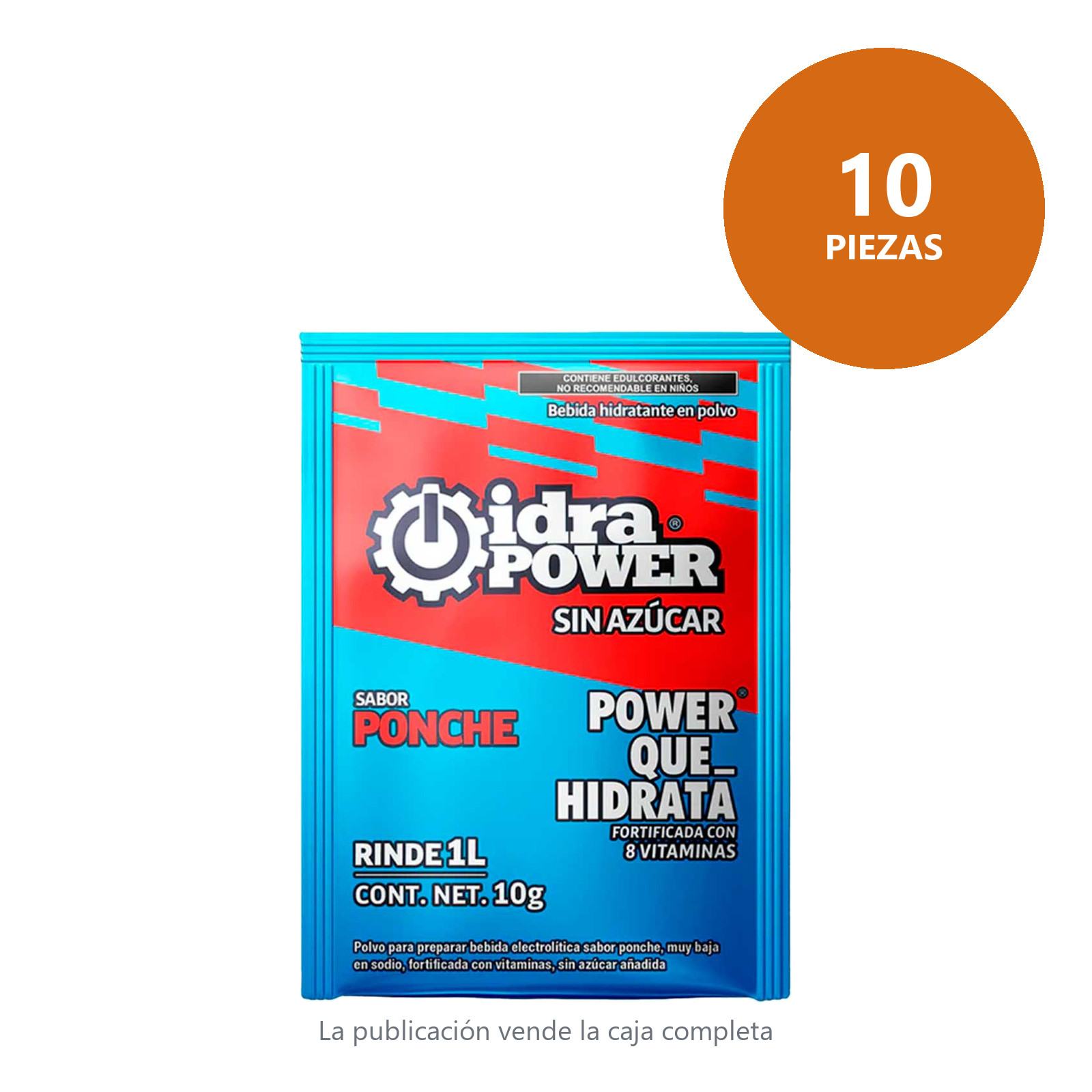 IDRAPOWER PONCHE SIN AZUCAR 10 GR/ 1LT REND (Caja c/10 piezas - Precio x Pieza) - Imagen 2