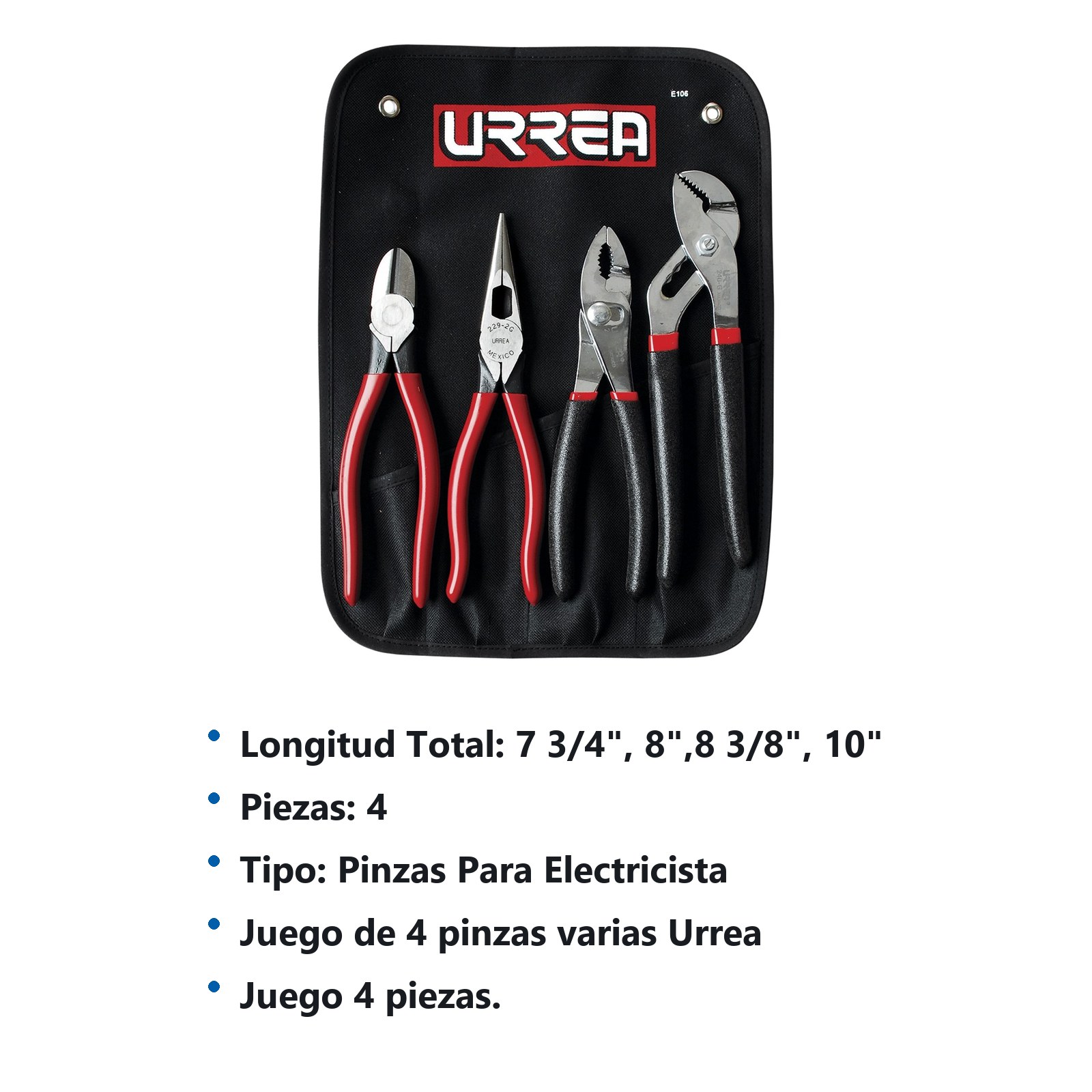 Juego combinado de pinzas, 4 piezas Urrea - Imagen 3