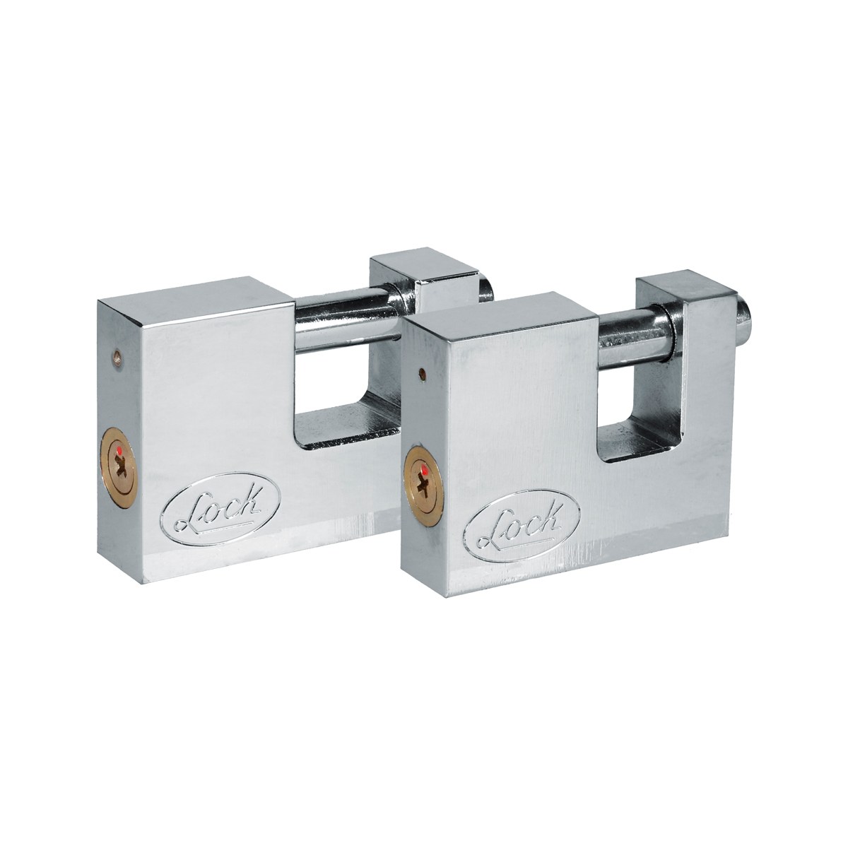 Juego de candados para cortina 80 mm, niquel satinado, llave estándar, 2 piezas Lock