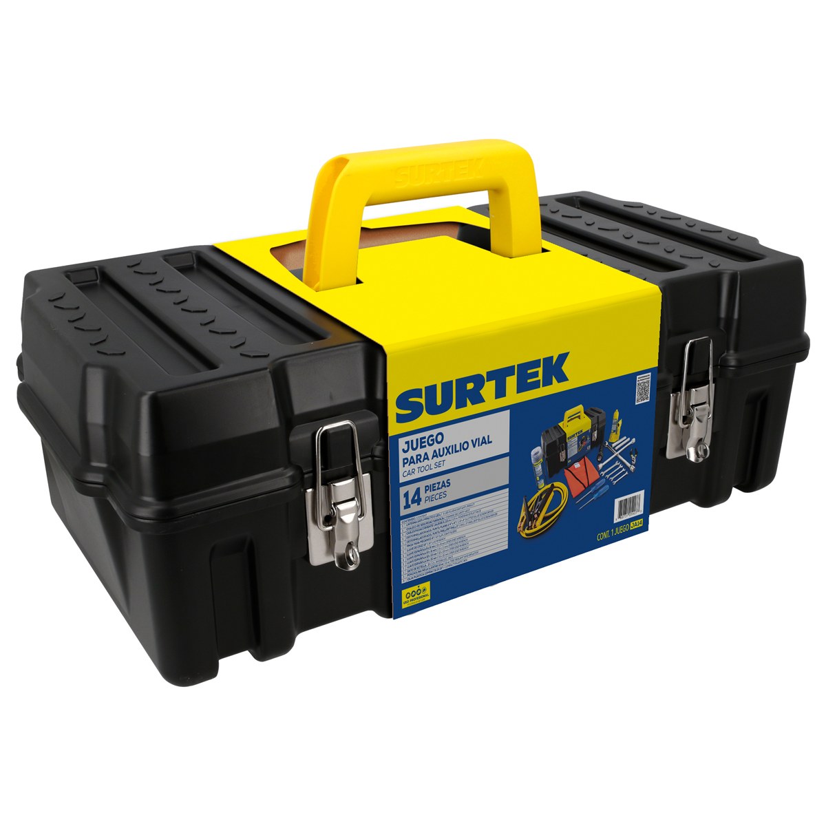 Juego combinado de herramientas para auto 14 piezas, con caja plástica Surtek - Imagen 2