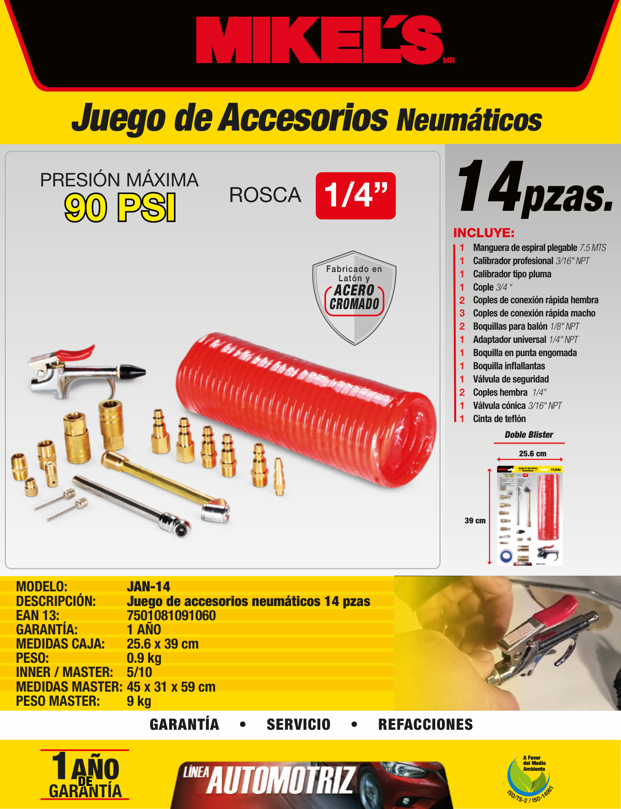 MIKELS JAN-14 Accesorios neumáticos (juego 20 pzas) - Imagen 4