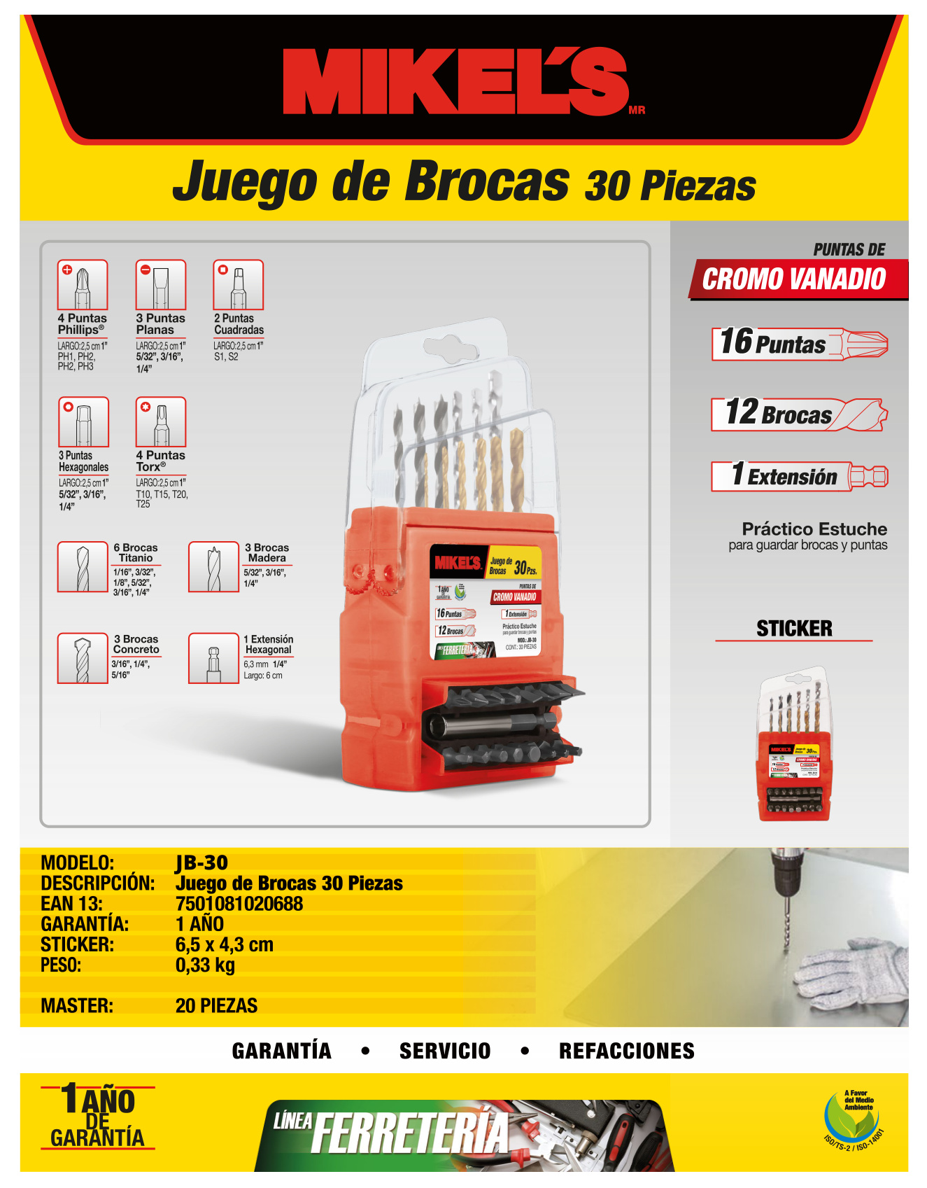 MIKELS JB-30 Juego de brocas (30 pzas) - Imagen 4