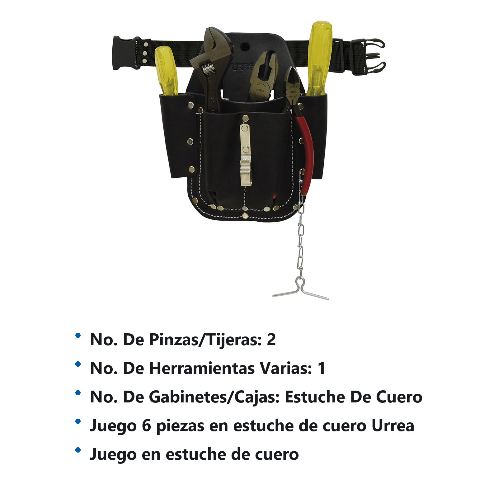 Juego combinado de herramientas 6 piezas, en estuche de cuero Urrea - Imagen 3