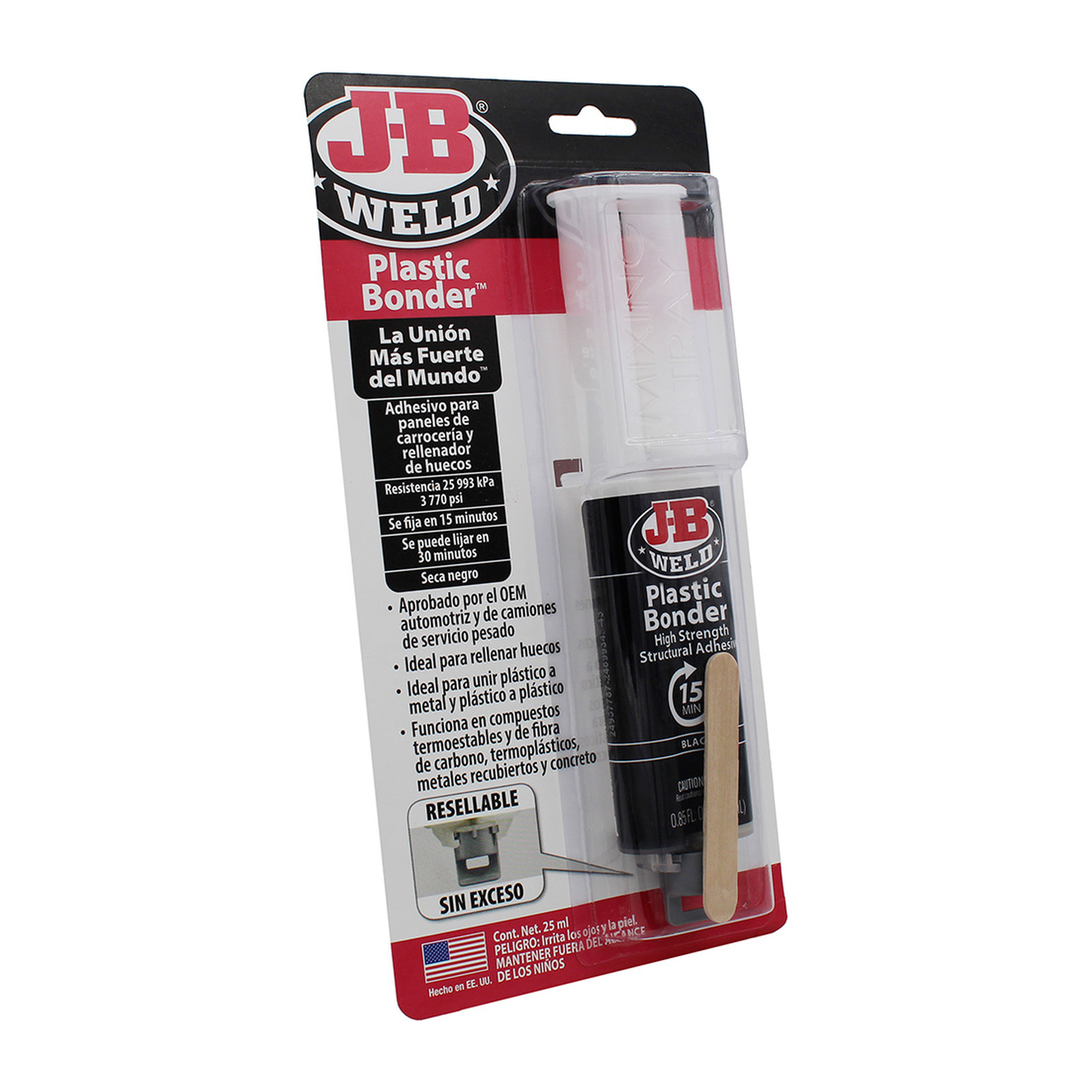 ADHESIVO EPÓXICO 25 ML JERINGA MULTIPROPÓSITO AMARILLO 5 MIN JB WELD - Imagen 2