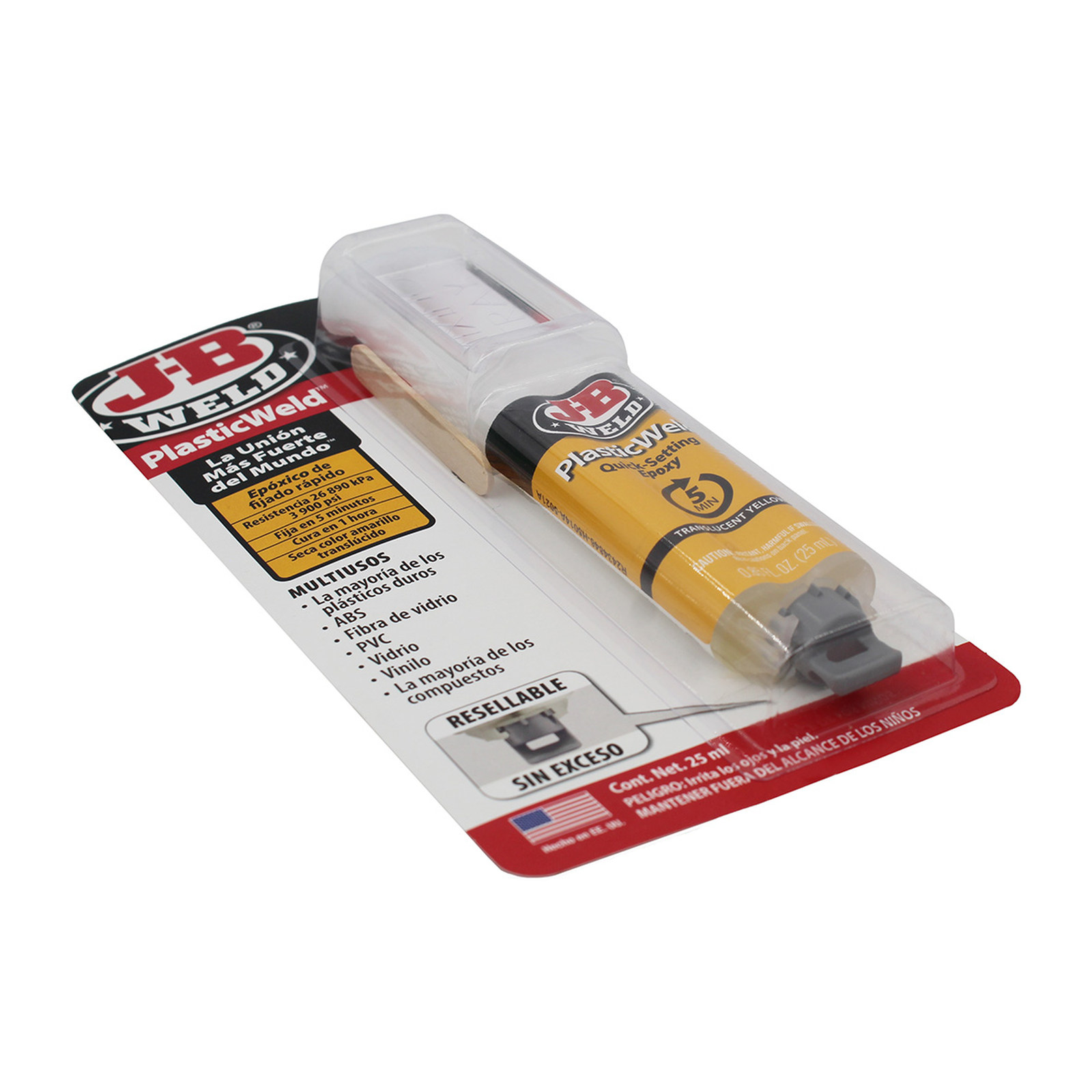 ADHESIVO EPÓXICO 25 ML JERINGA PARA PLÁSTICO NEGRO 15 MIN JB WELD - Imagen 2
