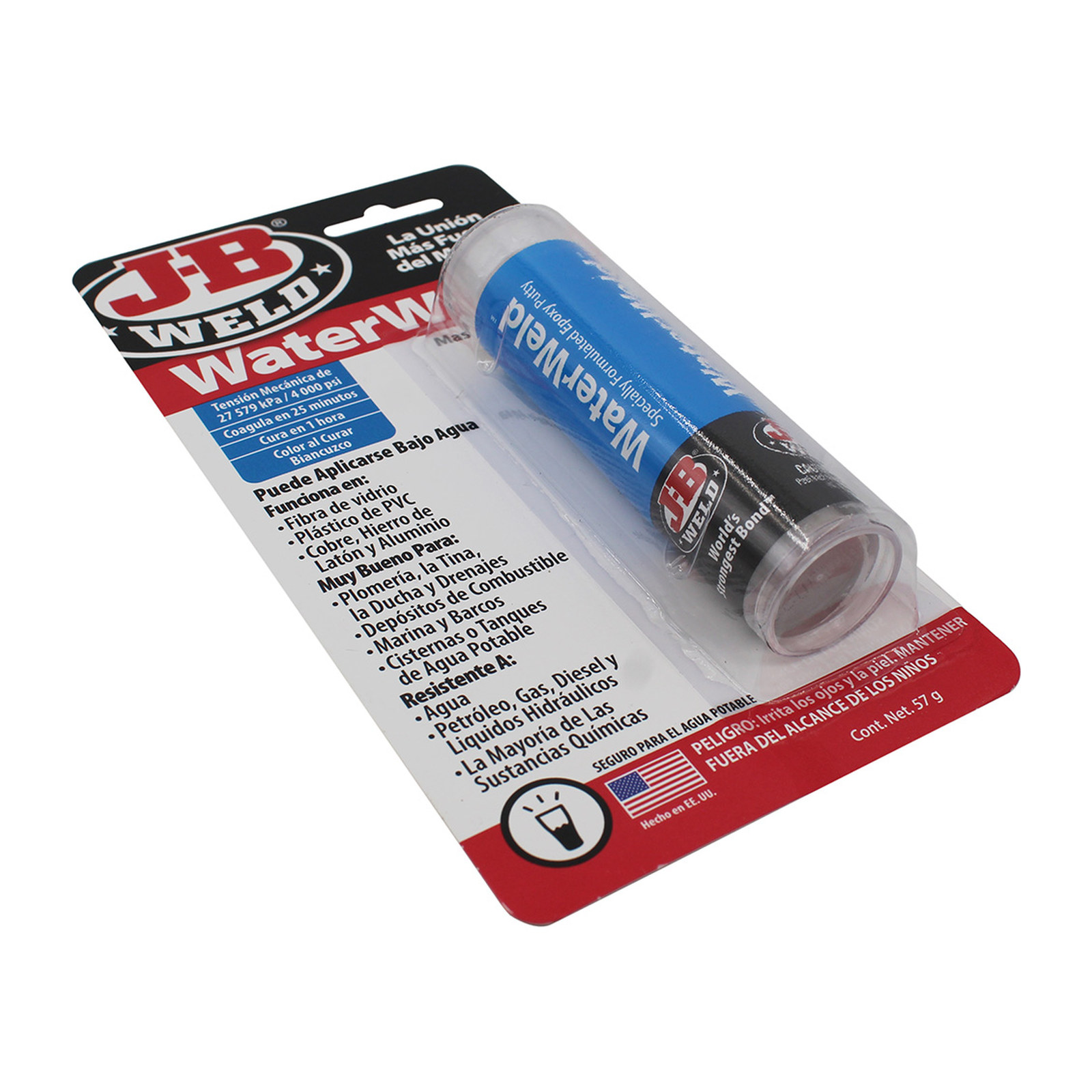 MASILLA APRUEBA DE AGUA 57 GR AZUL BARRA JB WELD - Imagen 2