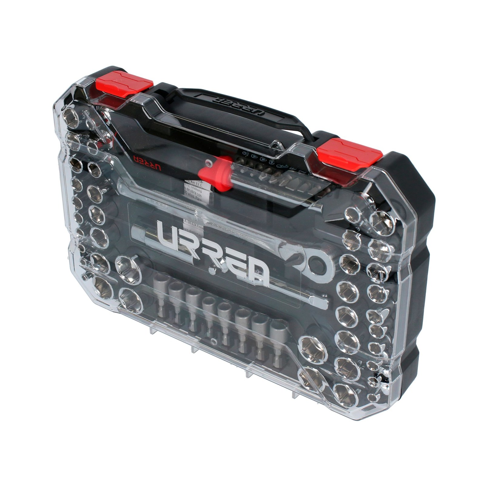 Juego de dados y accesorios cuadro de 1/4" y 3/8" combinado, 63 piezas Urrea - Imagen 3