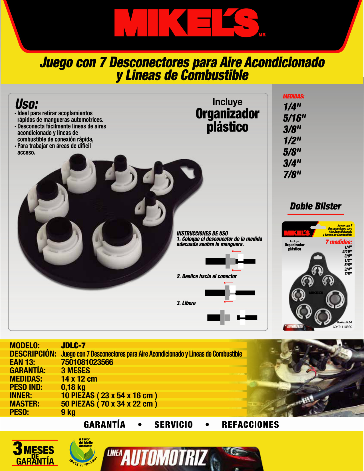 MIKELS JDLC-7 Kit juego de 7 desconectores para A/C y líneas de combustible - Imagen 4