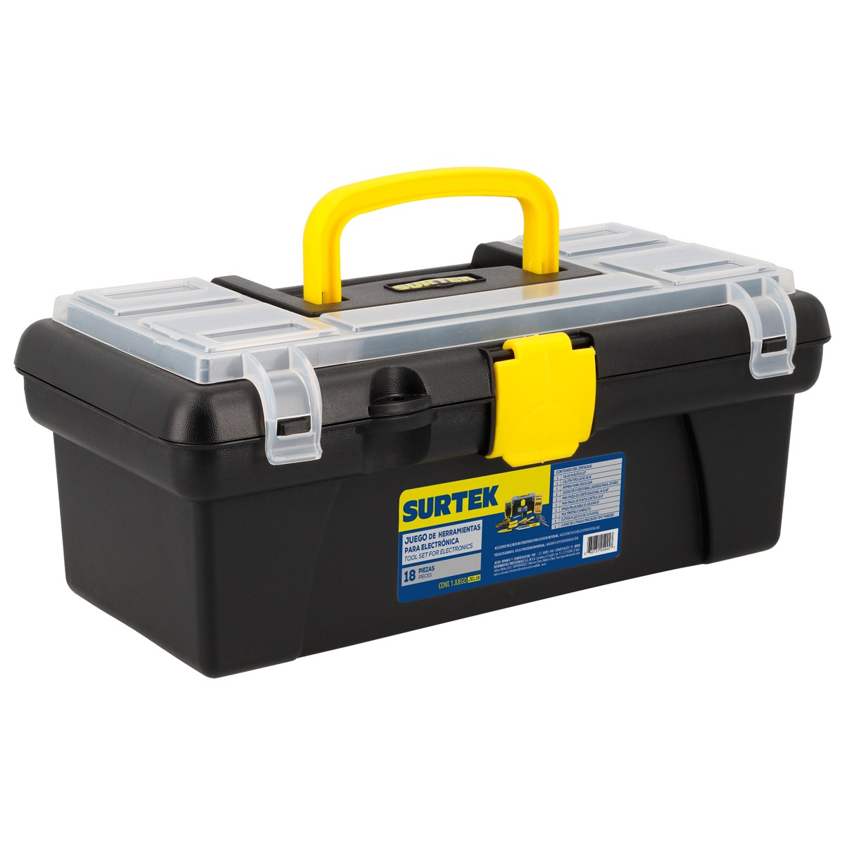 Juego combinado de herramientas para electricista con caja plástica, 18 piezas Surtek - Imagen 2