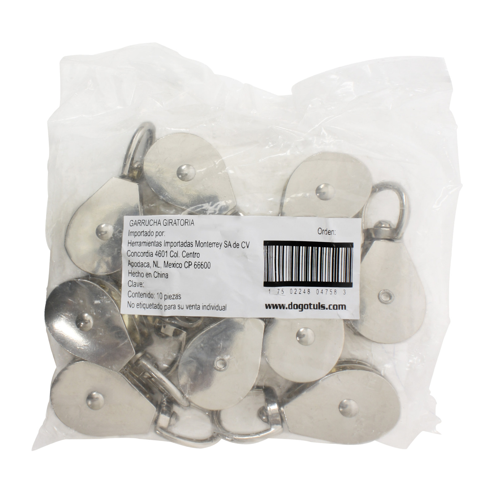 Garrucha Giratoria Doble 1" (25 mm) Zinc - Imagen 3