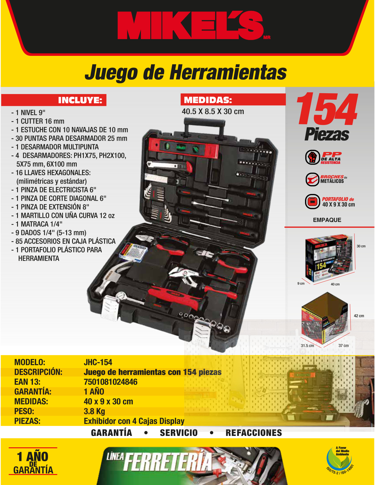 MIKELS JHC-154 Juego de herramientas (154 pzas) - Imagen 4