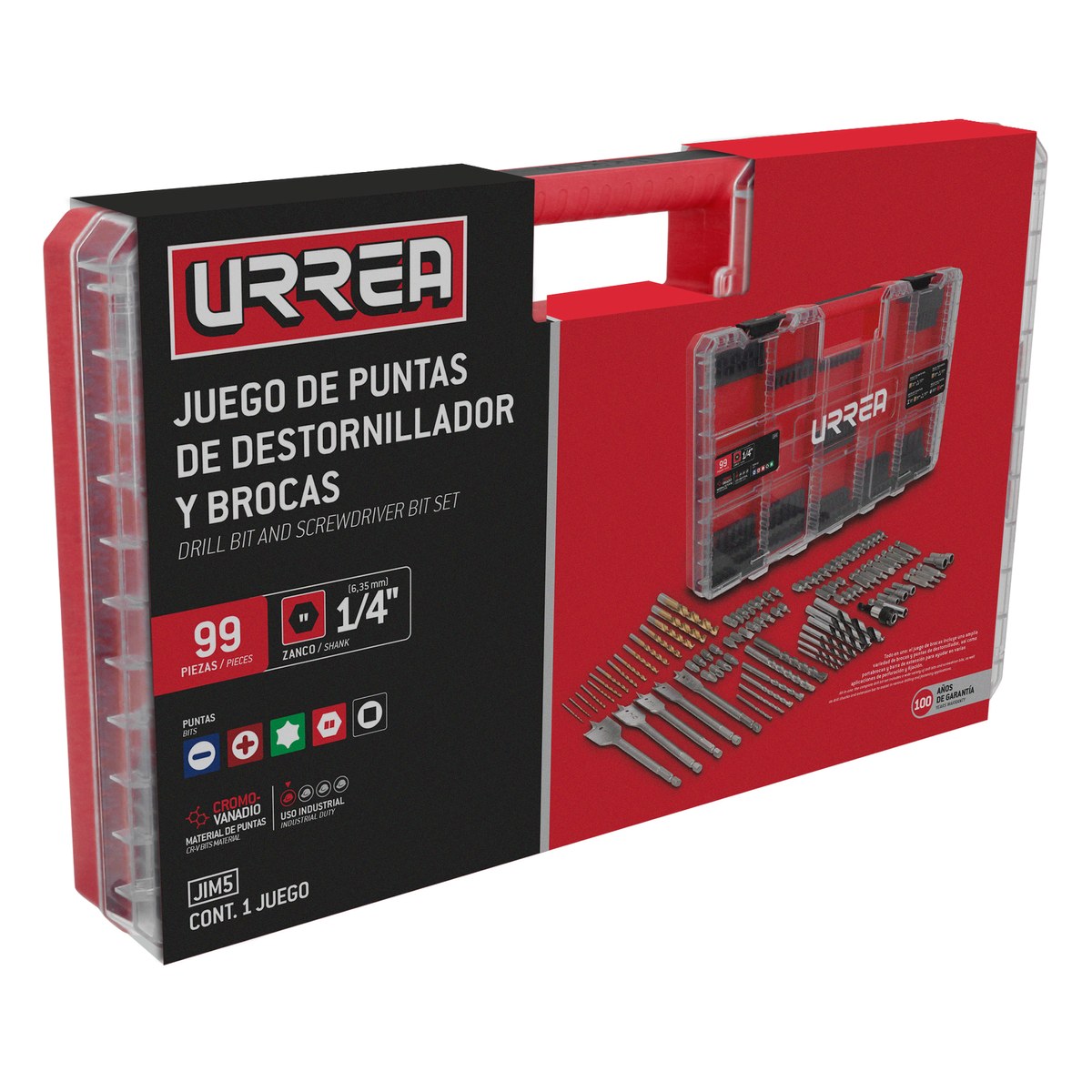 Juego de puntas de destornillador y brocas , 99 piezas Urrea - Imagen 2