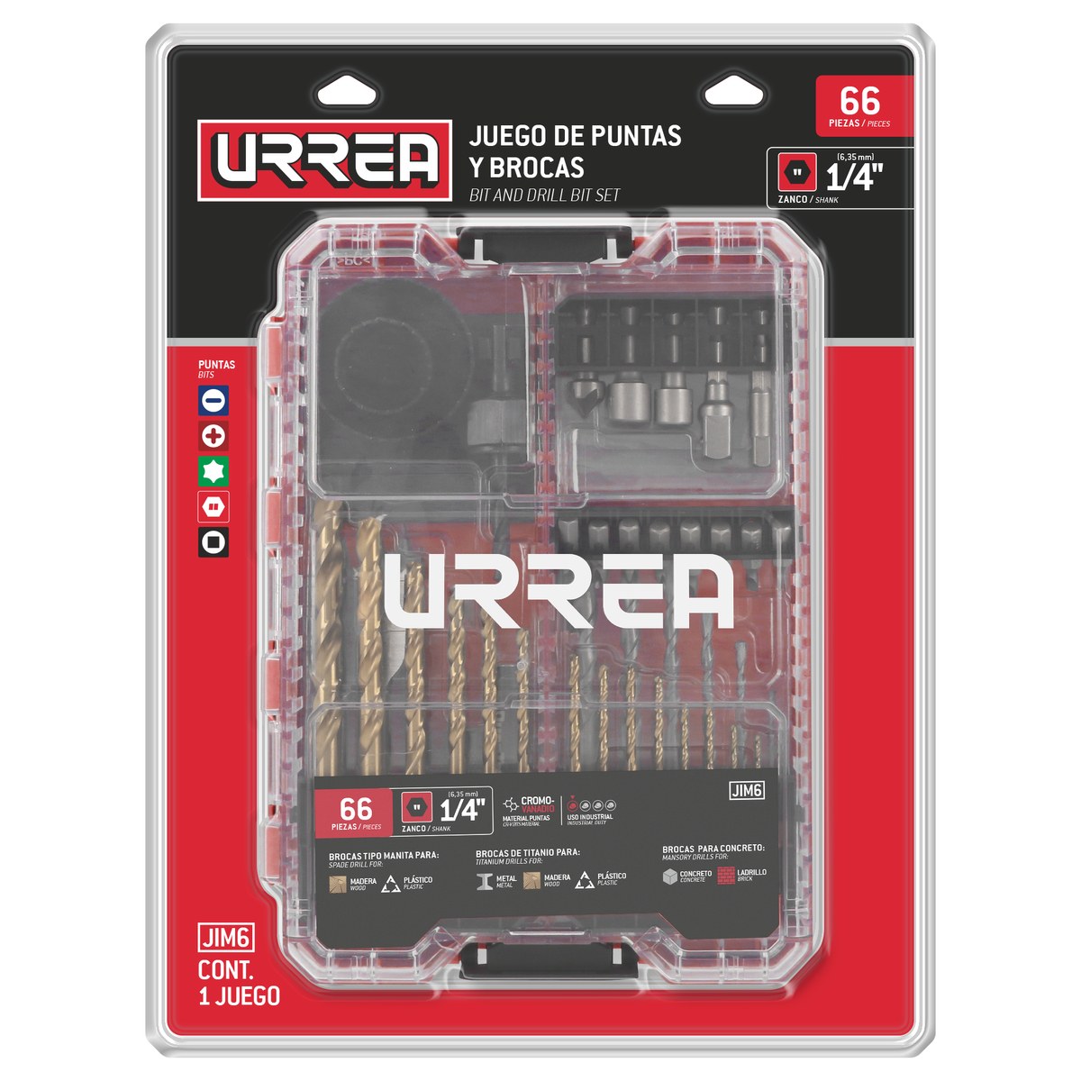 Juego de puntas y brocas, 66 piezas Urrea - Imagen 2