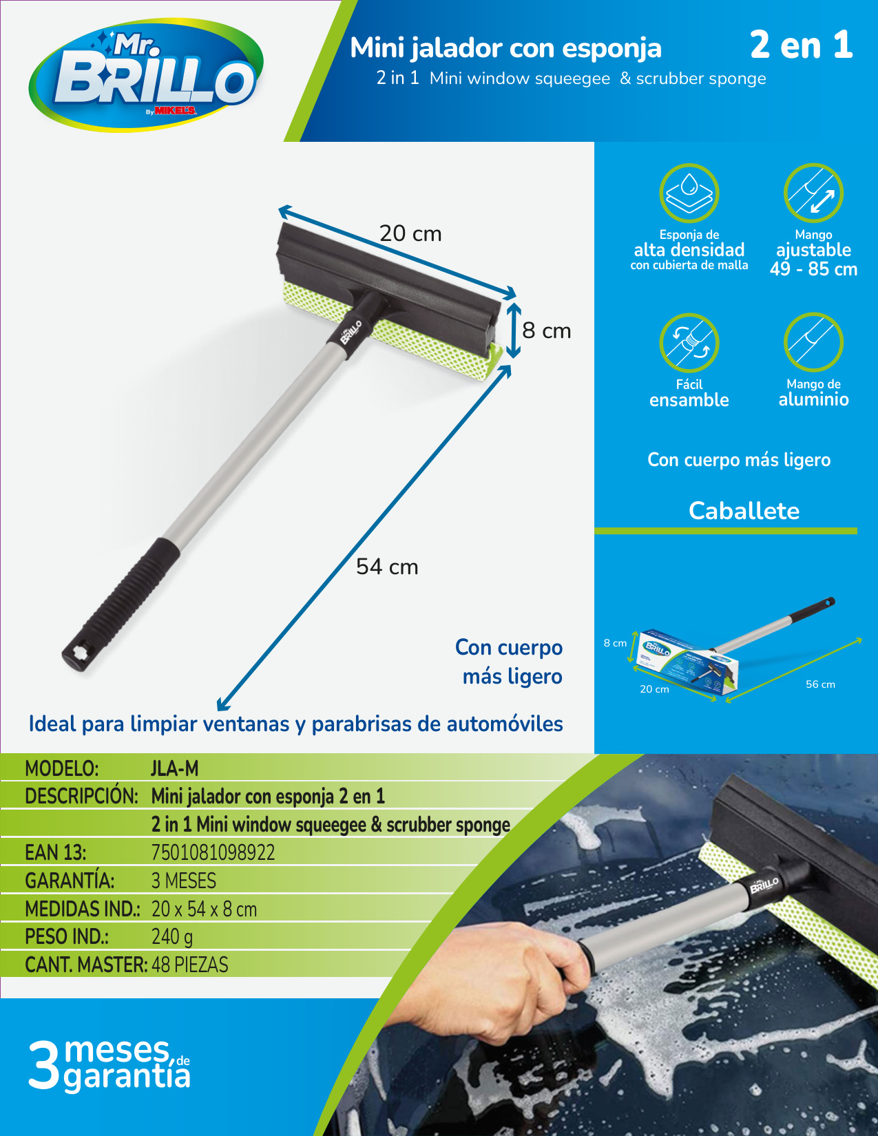 MR BRILLO JLA-M Mini jalador para limpieza - Imagen 2