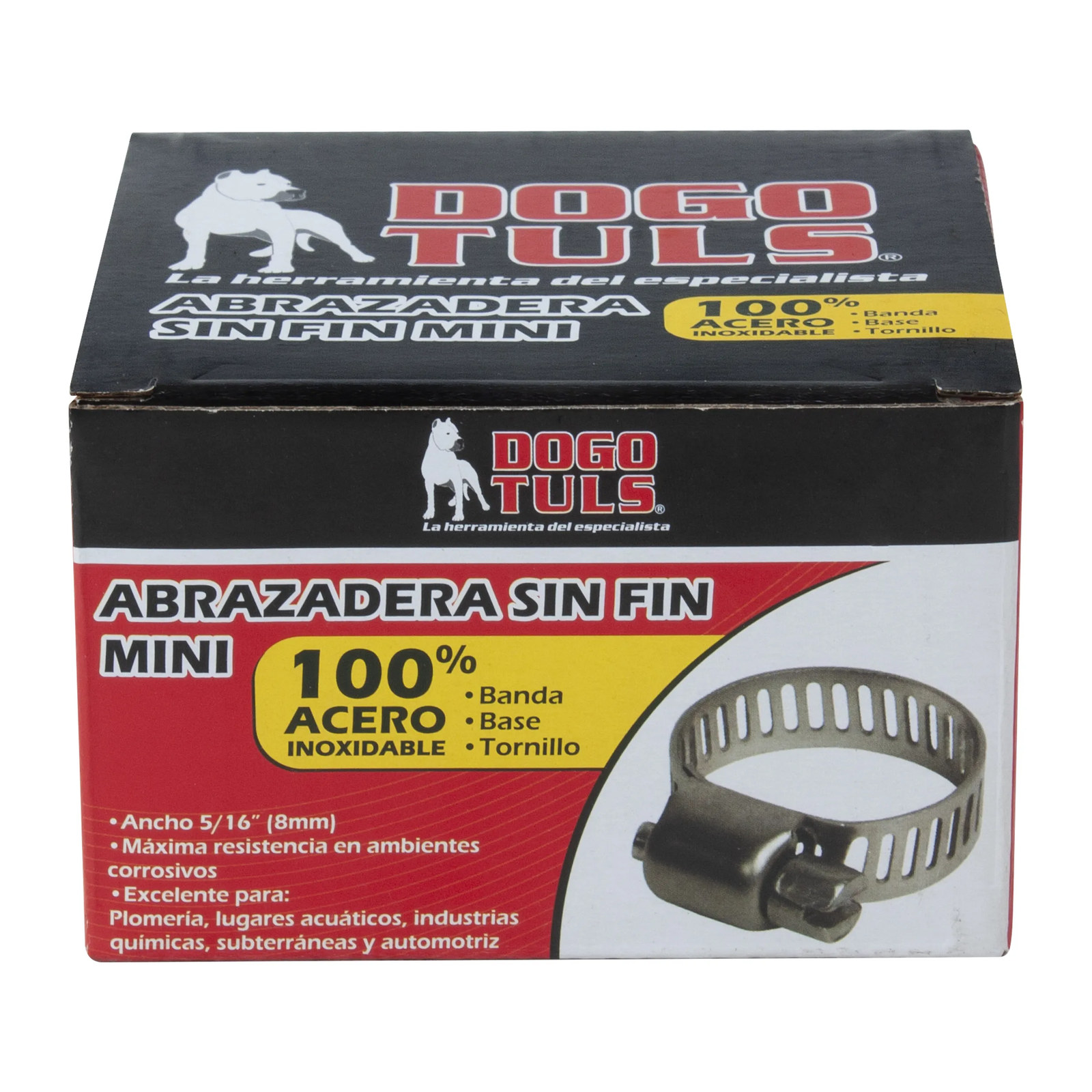 ABRAZADERA SINFIN DE ACERO INOXIDABLE MINI #4 3/8" A 5/8" - Imagen 4