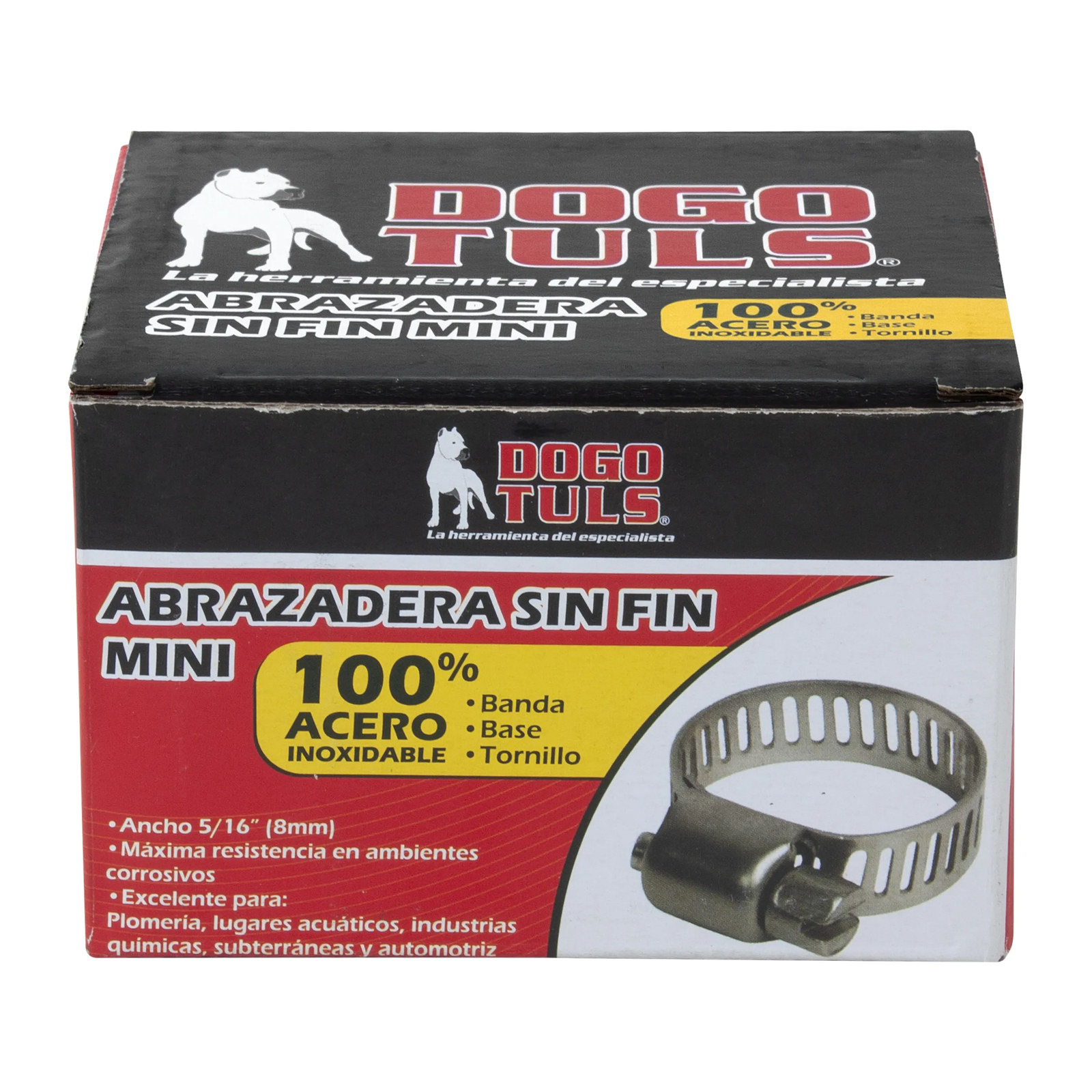 ABRAZADERA SINFIN DE ACERO INOXIDABLE MINI #6 1/2" A 3/4" - Imagen 4