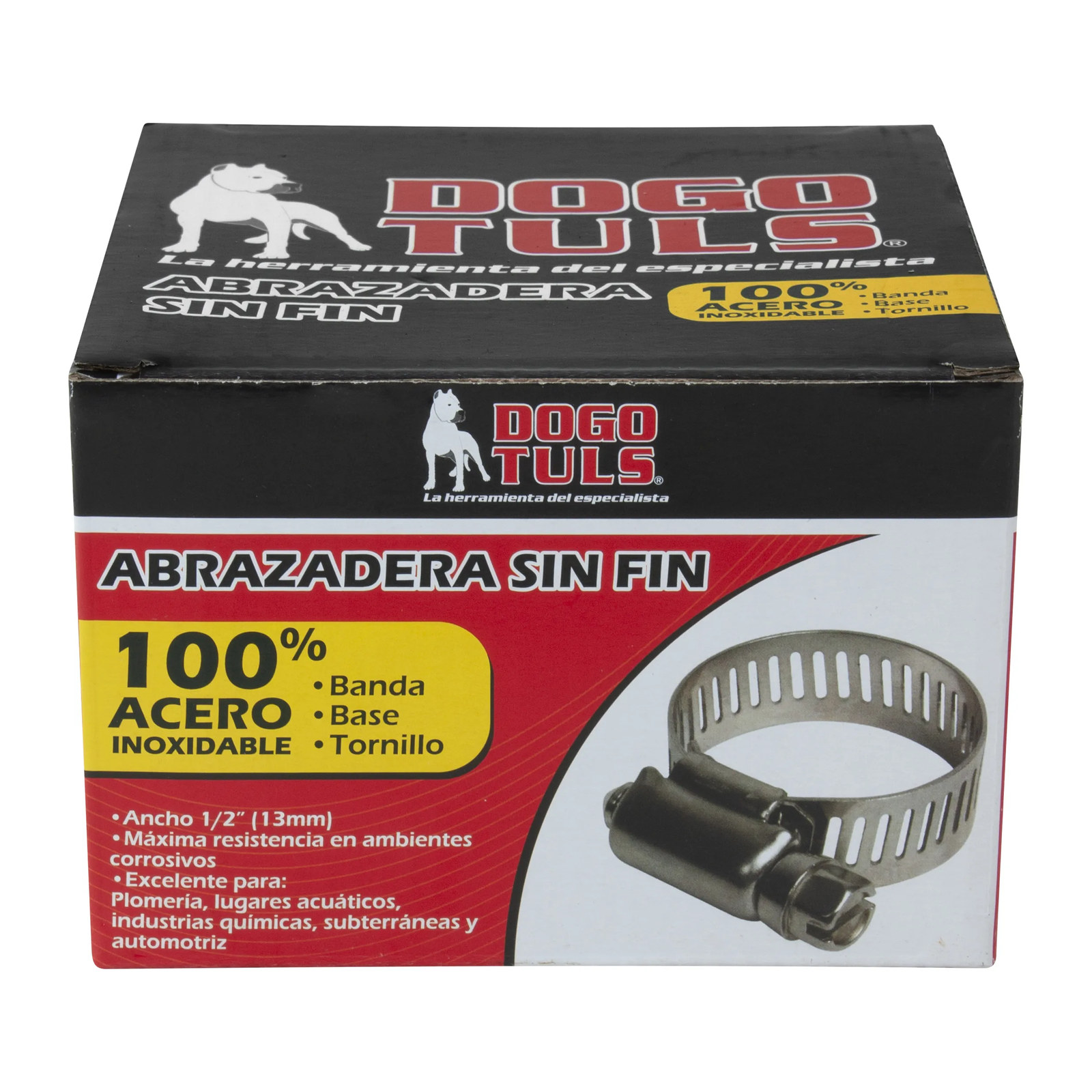 ABRAZADERA SINFIN DE ACERO INOXIDABLE #8 5/8" A 7/8" - Imagen 4