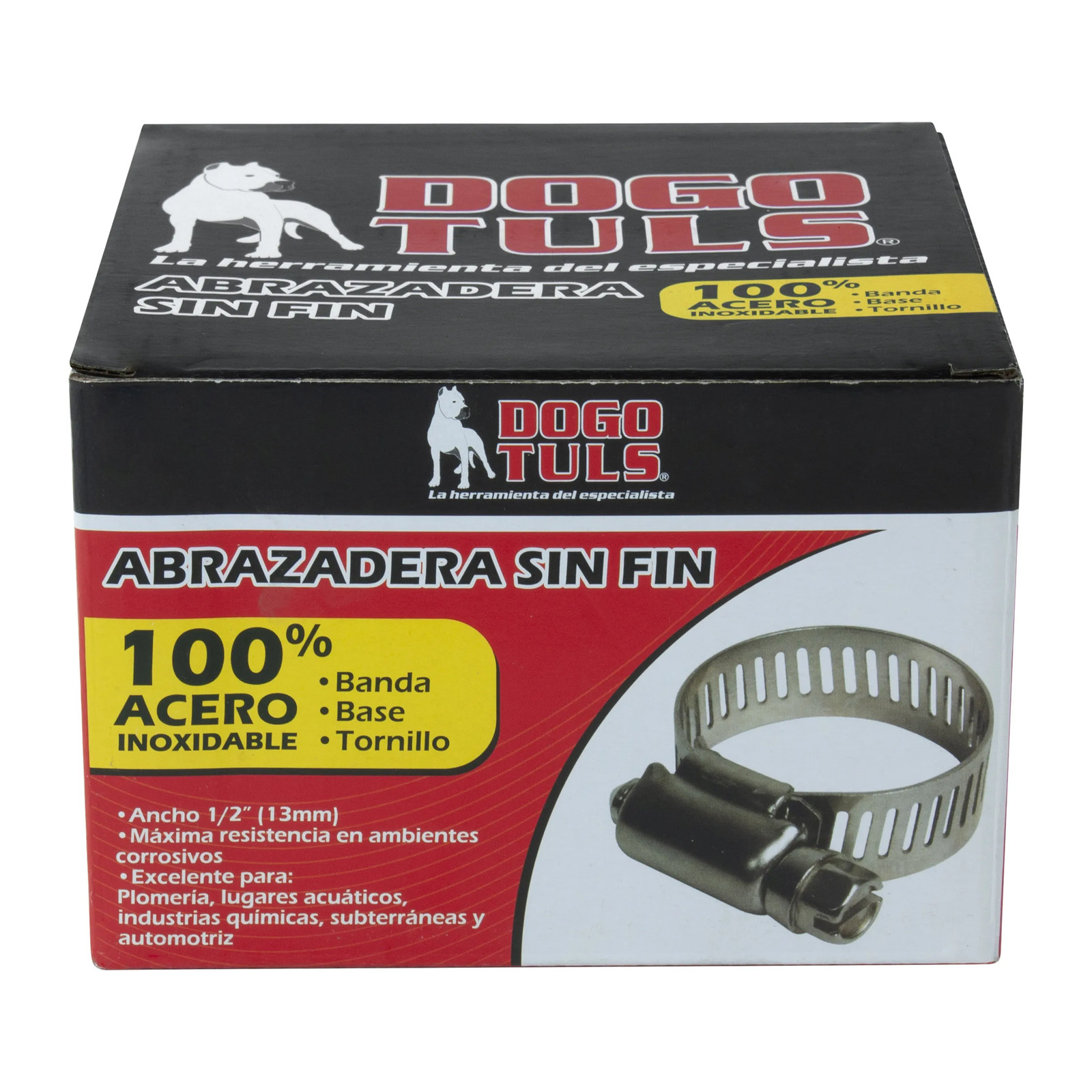 ABRAZADERA SINFIN DE ACERO INOXIDABLE #10 3/4" A 1-1/16" - Imagen 4