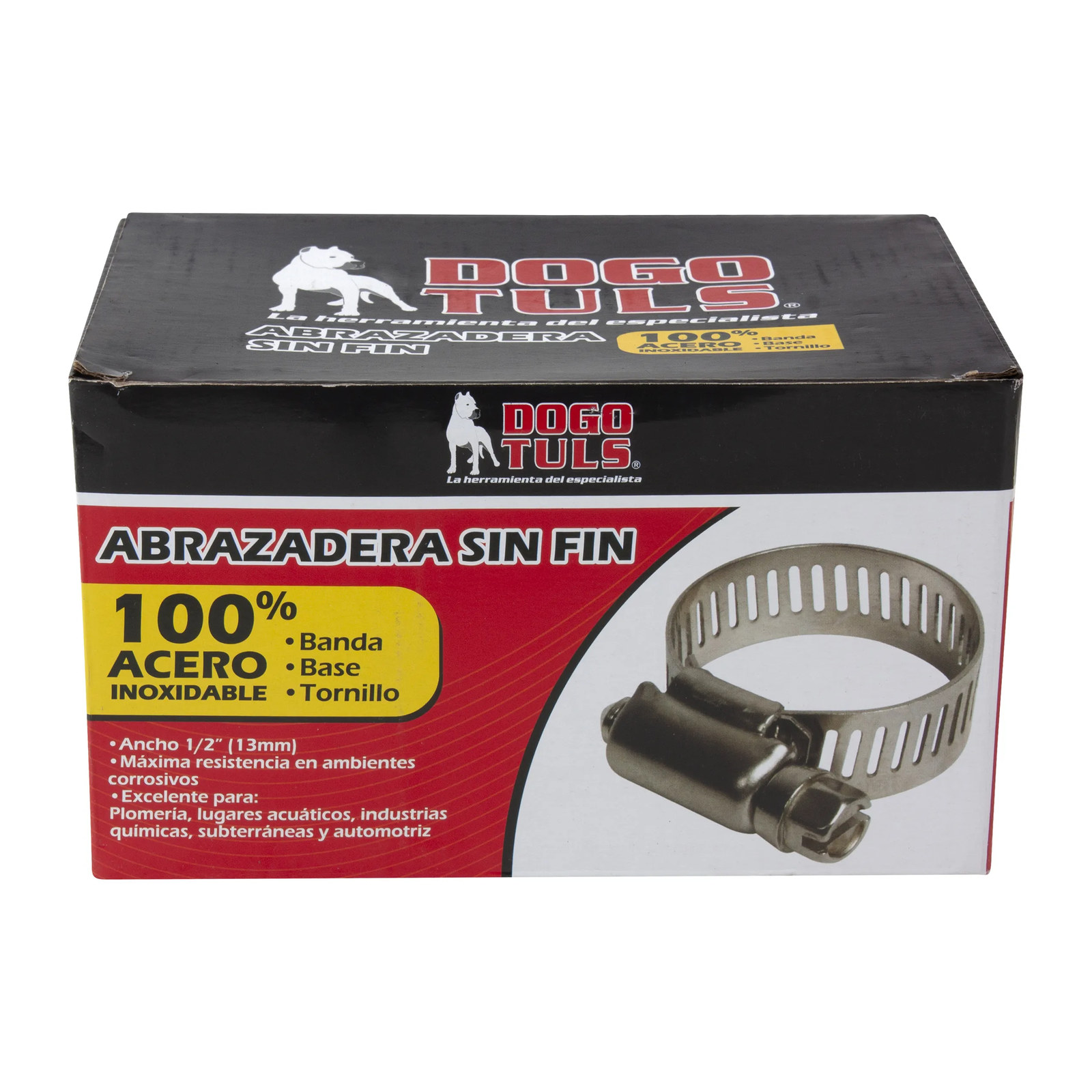 ABRAZADERA SINFIN DE ACERO INOXIDABLE #12 5/8" A 1-1/4" - Imagen 4