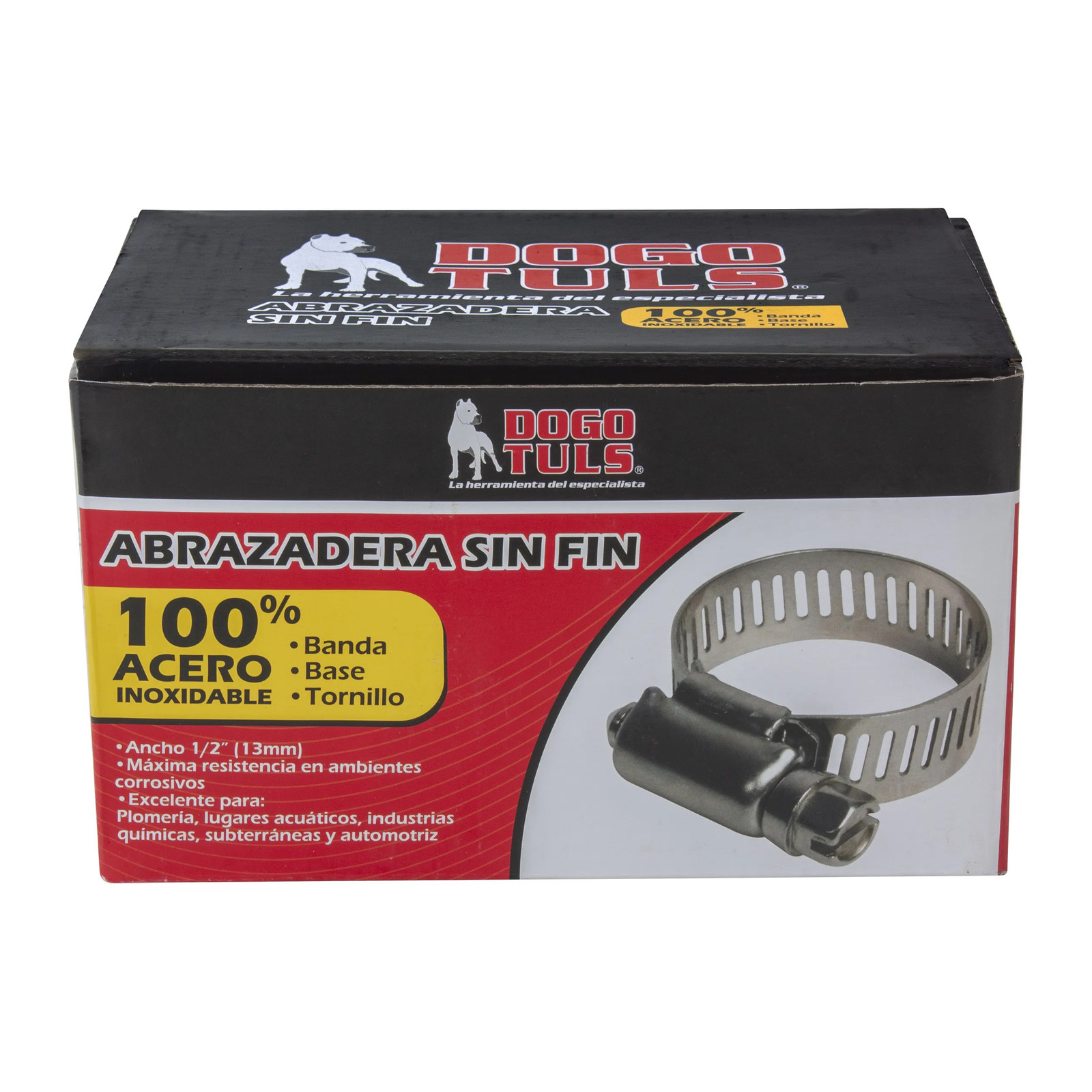 ABRAZADERA SINFIN DE ACERO INOXIDABLE #16 3/4" A 1-1/2" - Imagen 4