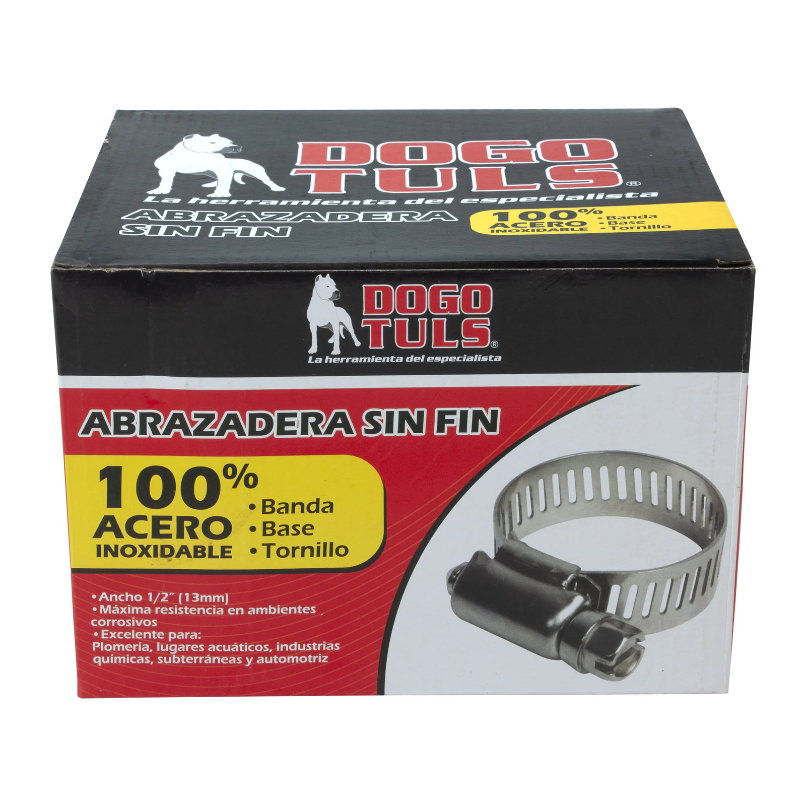 ABRAZADERA SINFIN DE ACERO INOXIDABLE #24 1-1/4" A 2" - Imagen 4