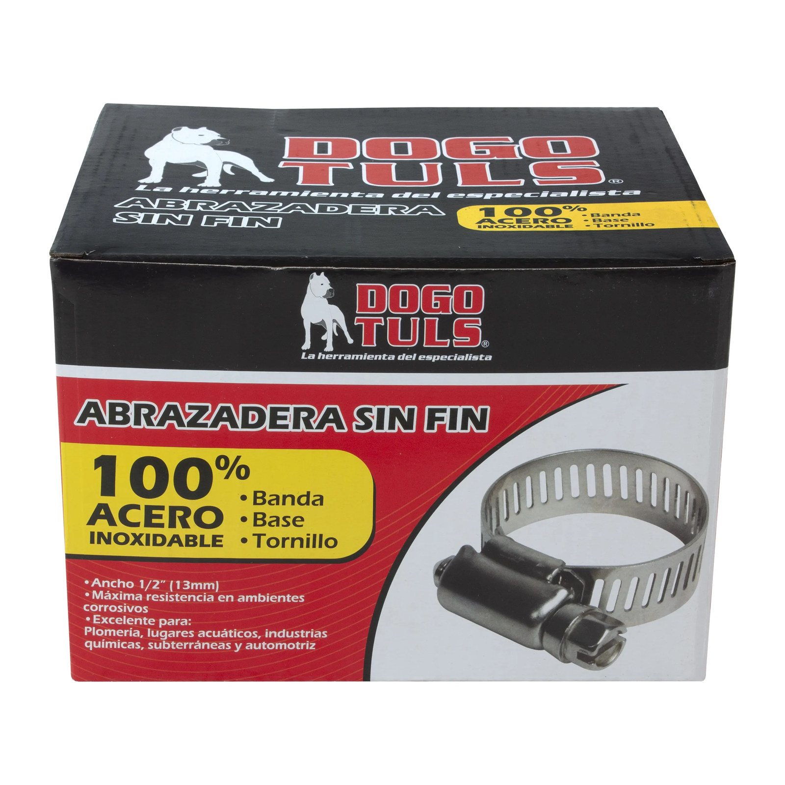 ABRAZADERA SINFIN DE ACERO INOXIDABLE #32 1-9/16" A 2-1/2" - Imagen 4