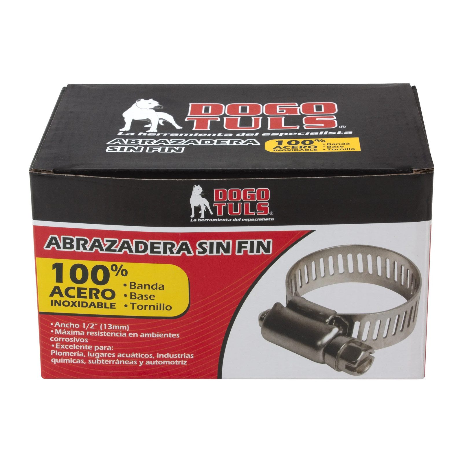 ABRAZADERA SINFIN DE ACERO INOXIDABLE #36 1-13/16" A 2-3/4" - Imagen 4
