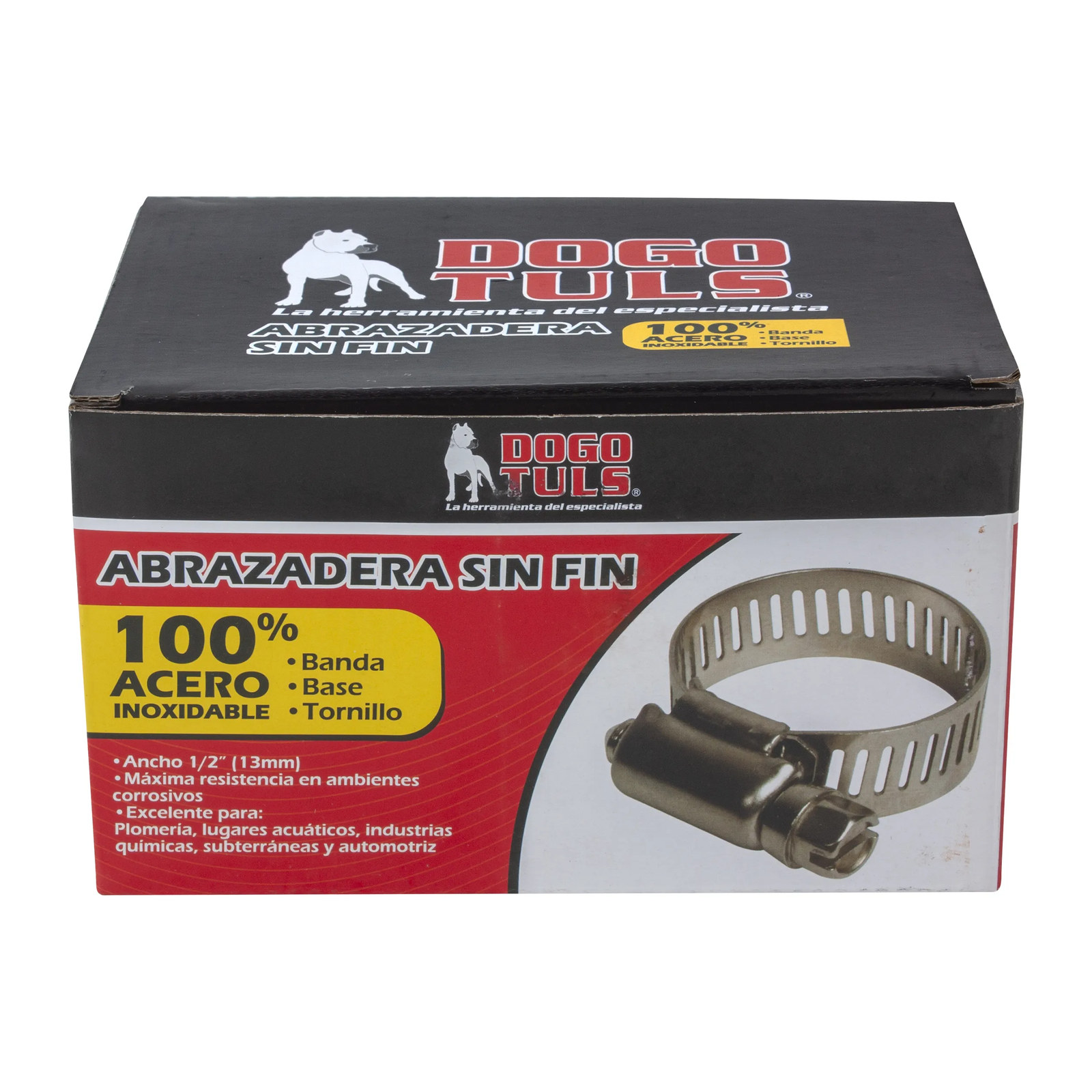 ABRAZADERA SINFIN DE ACERO INOXIDABLE #40 2-1/4" A 3" - Imagen 4