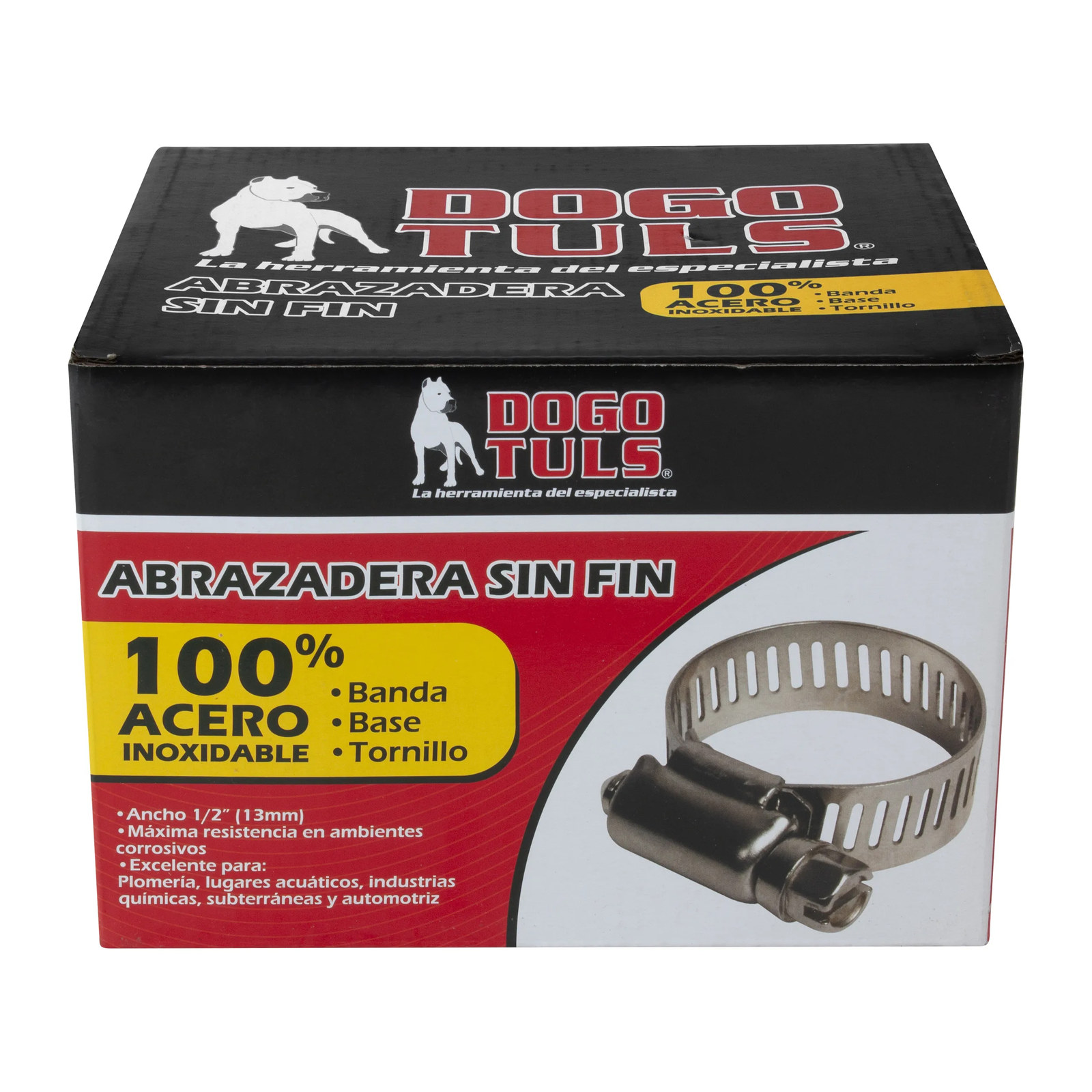 ABRAZADERA SINFIN DE ACERO INOXIDABLE #48 2-9/16" A 3-1/2" - Imagen 4