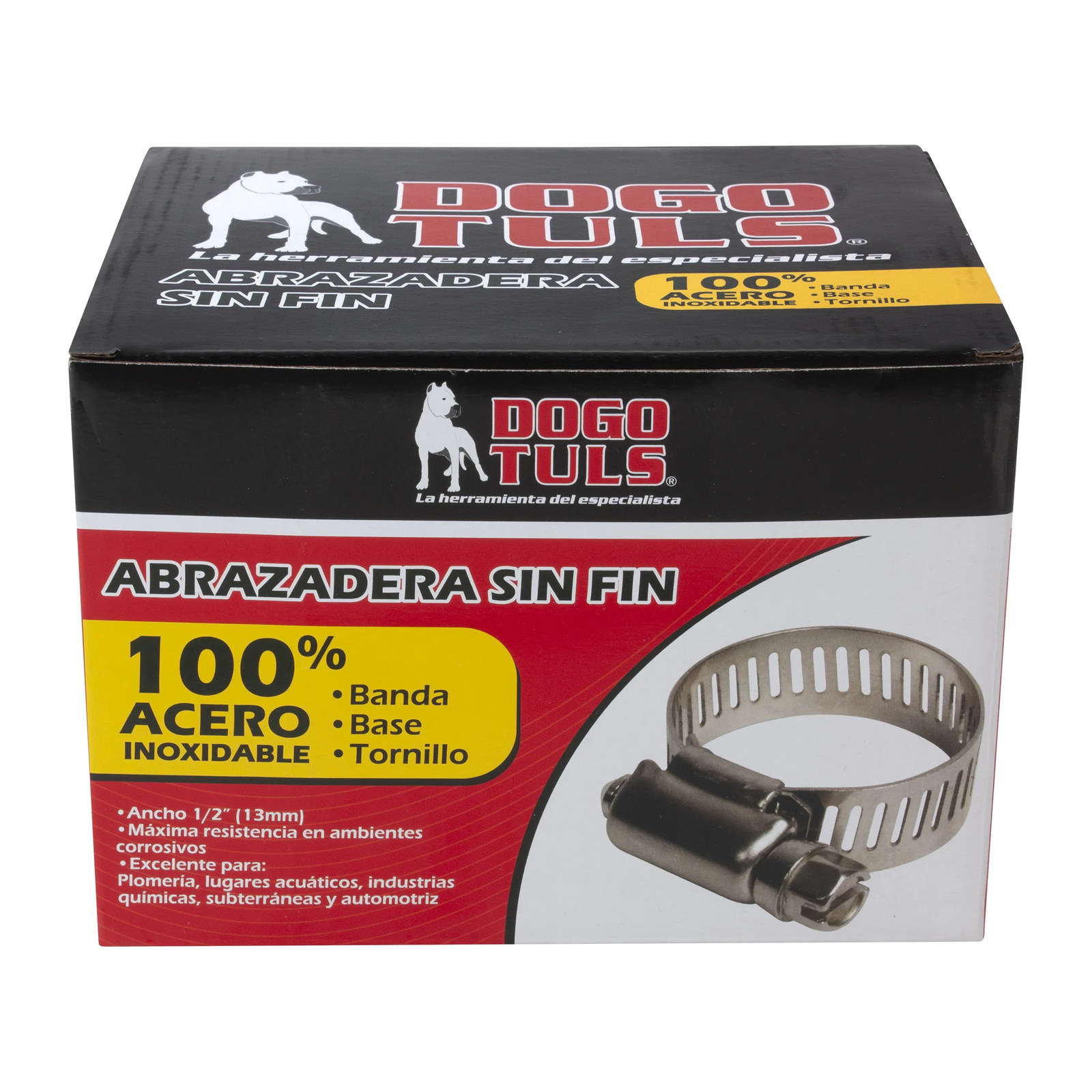 ABRAZADERA SINFIN DE ACERO INOXIDABLE #72 4-1/8" A 5" - Imagen 4