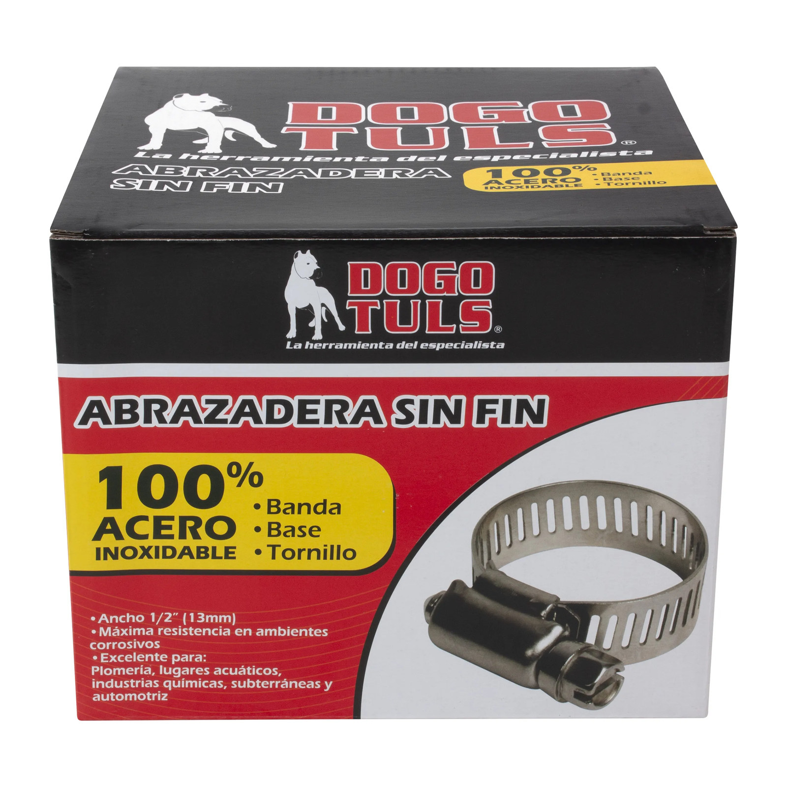 ABRAZADERA SINFIN DE ACERO INOXIDABLE #88 5-1/8" A 6" - Imagen 4