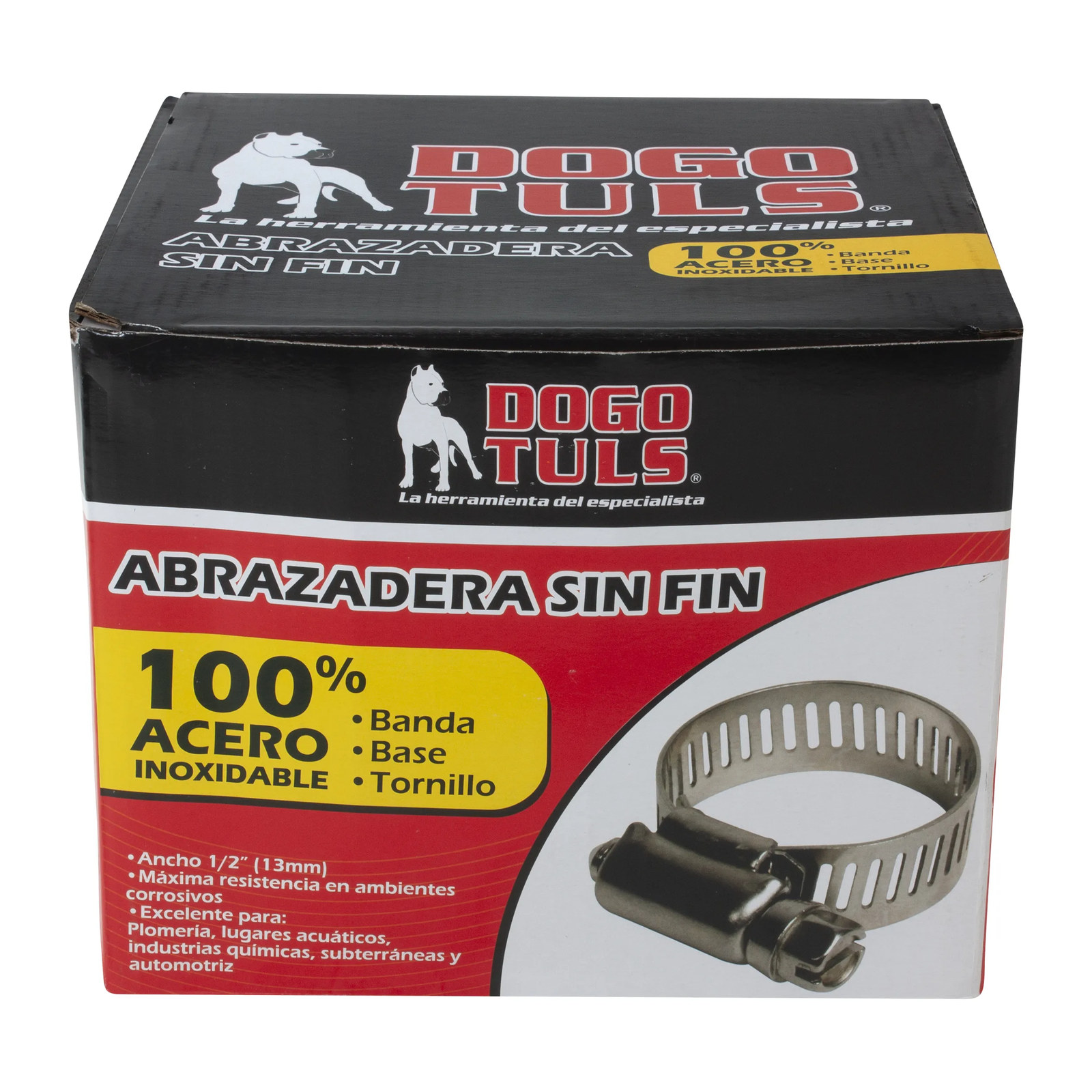 ABRAZADERA SINFIN DE ACERO INOXIDABLE #104 6-1/8" A 7" - Imagen 4