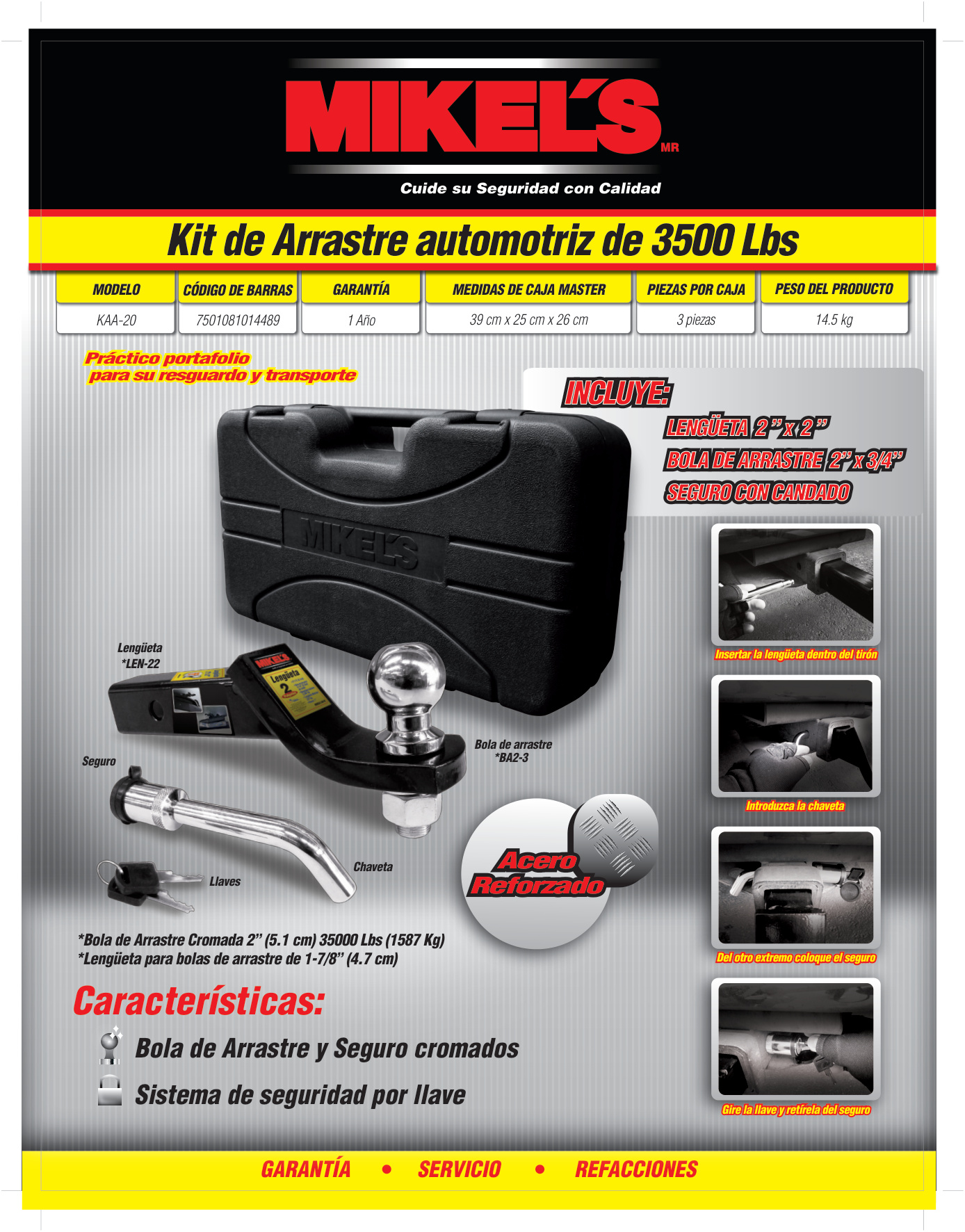 MIKELS KAA-20 Kit de arrastre (3,500 lbs) - Imagen 4