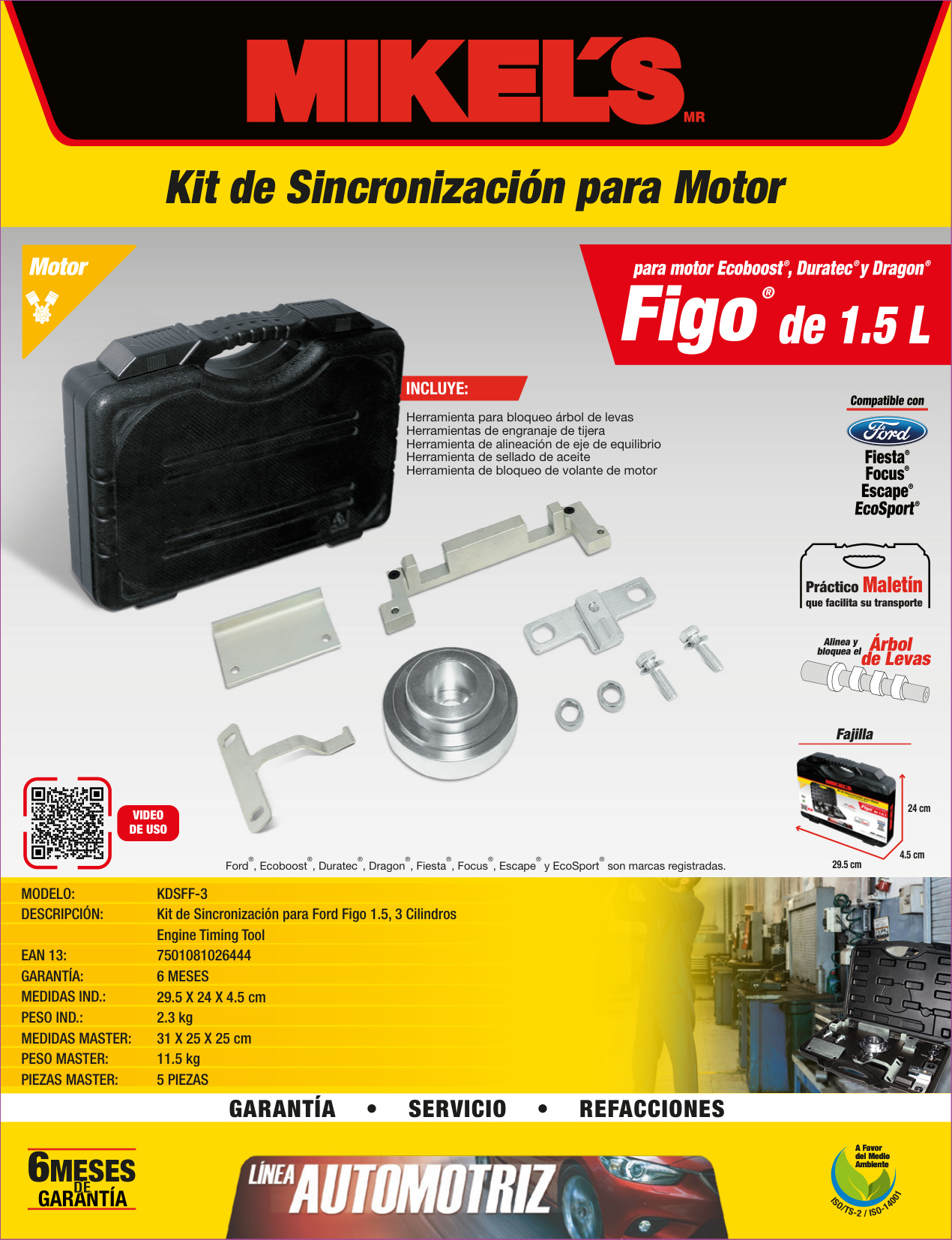 MIKELS KDSFF-3 Kit de sincronización para Ford Figo® (3 cilindros) - Imagen 4