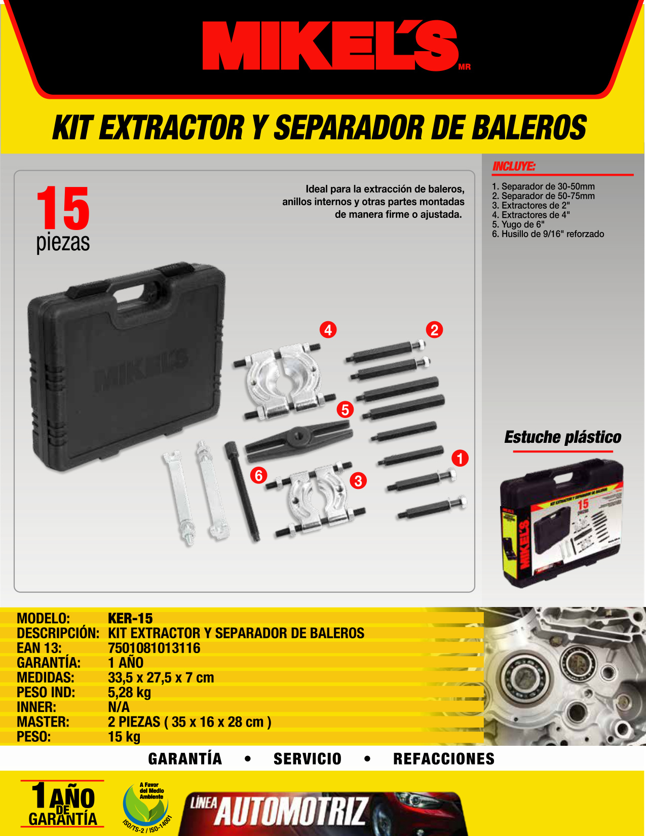 MIKELS KER-15 Kit extractor de rodamientos - Imagen 4