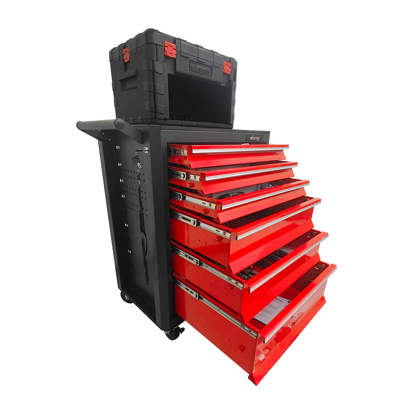 KIT GABINETE + MARTILLOS + PINZAS + DESARMADORES + LLAVES COMBINADAS - Imagen 2