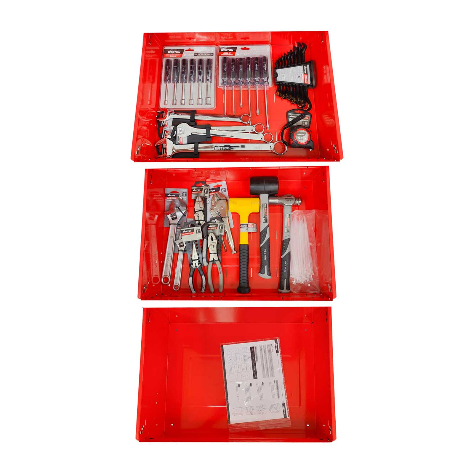 KIT GABINETE + MARTILLOS + PINZAS + DESARMADORES + LLAVES COMBINADAS - Imagen 4