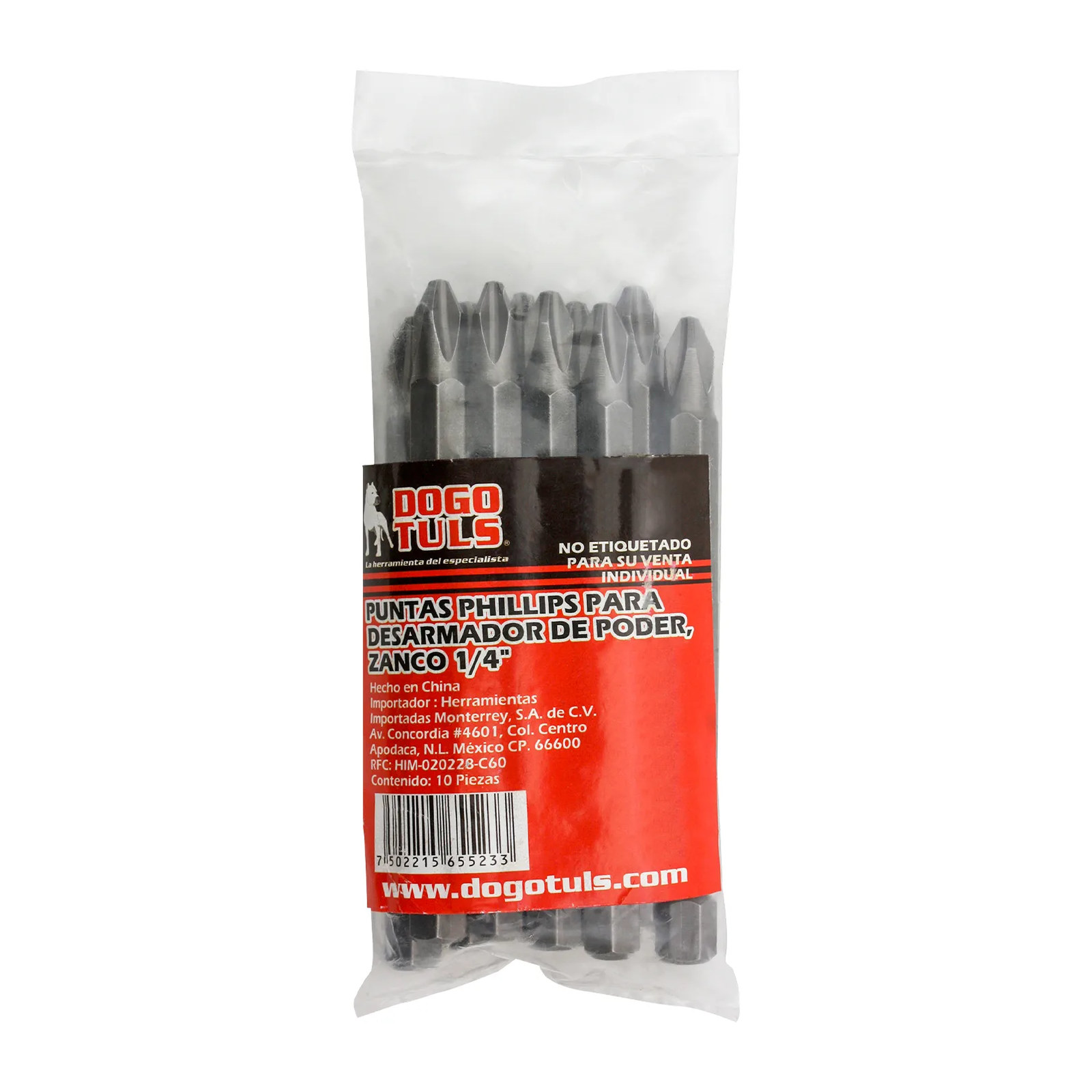Puntas Phillips #1 de 50 mm Zincadas 1/4" para Desarmador - Imagen 3