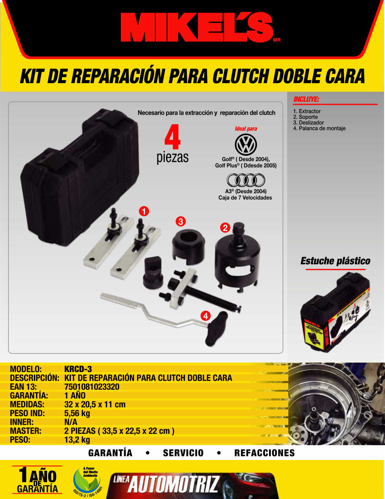MIKELS KRCD-3 Kit juego de reparación para clutch doble cara - Imagen 4