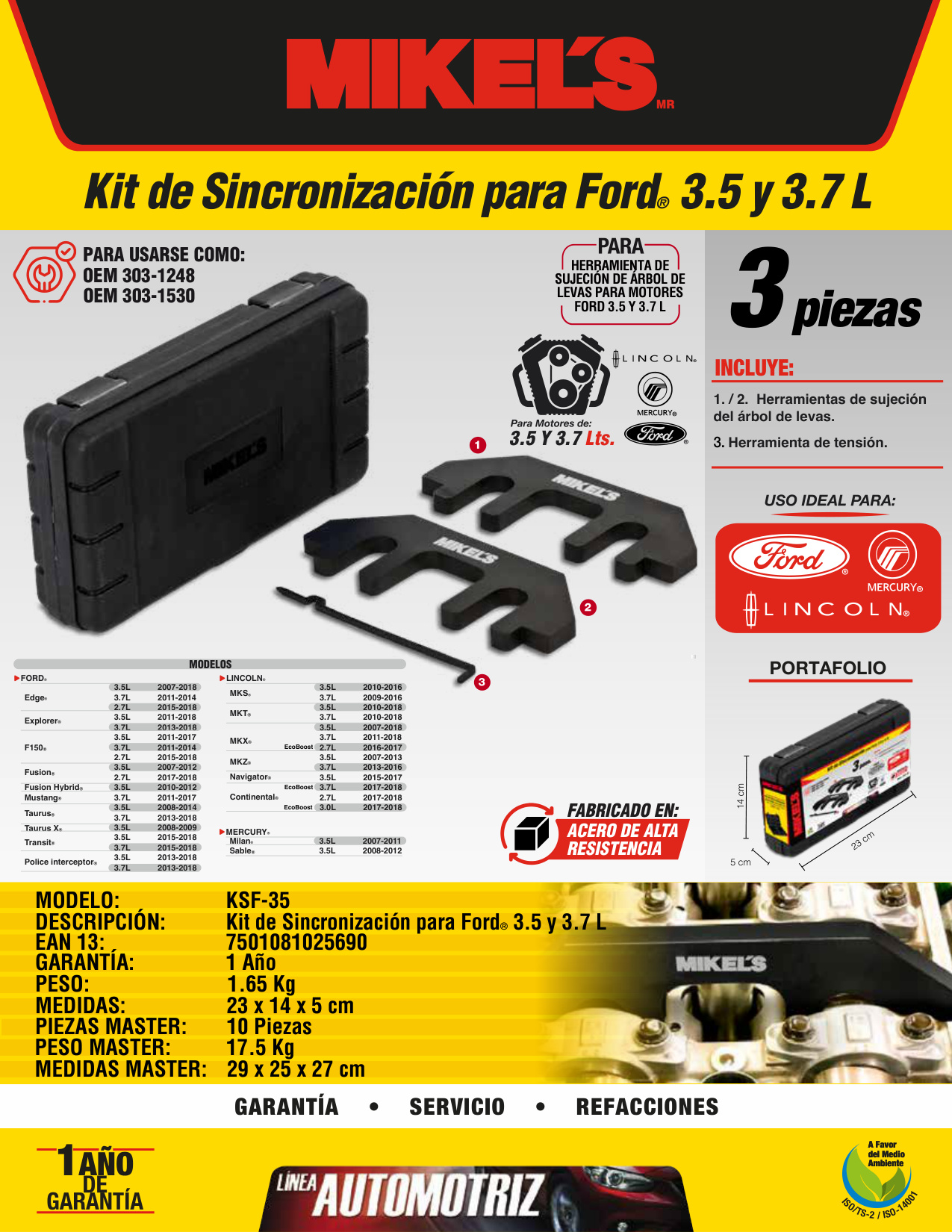 MIKELS KSF-35 Kit de sincronización para Ford® 3.5 y 3.7 lts - Imagen 4