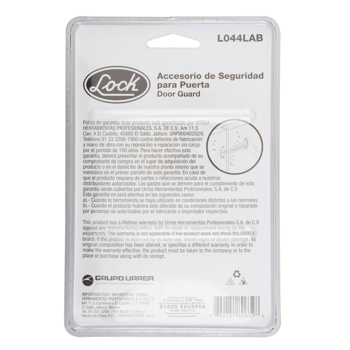 Pasador de seguridad para puerta abatible acabado latón antiguo Lock - Imagen 3