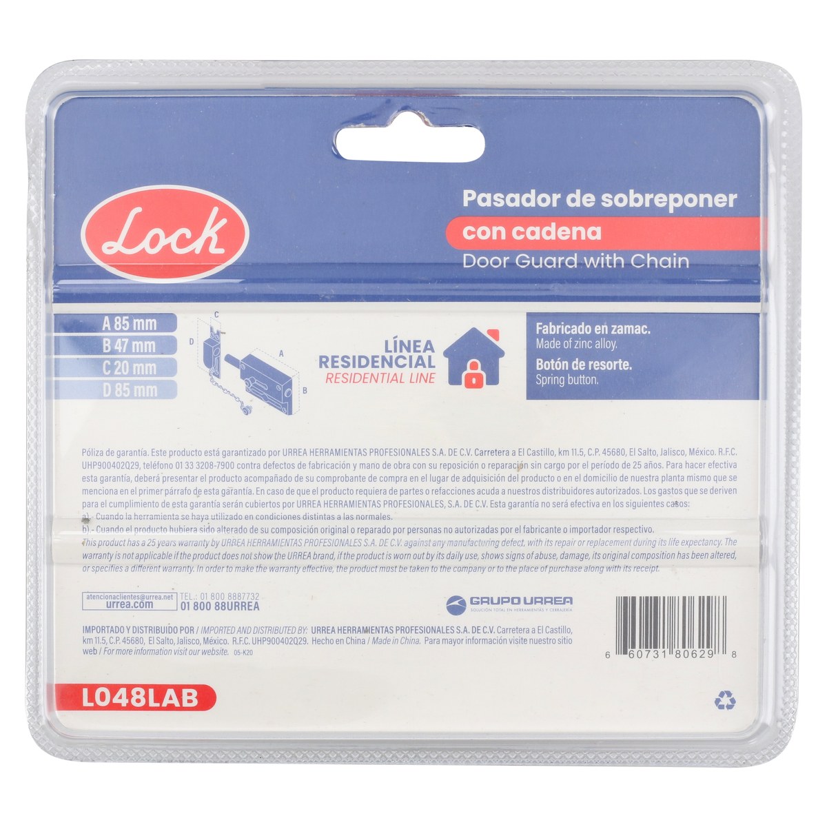 Pasador de sobreponer de cadena latón antiguo Lock - Imagen 3