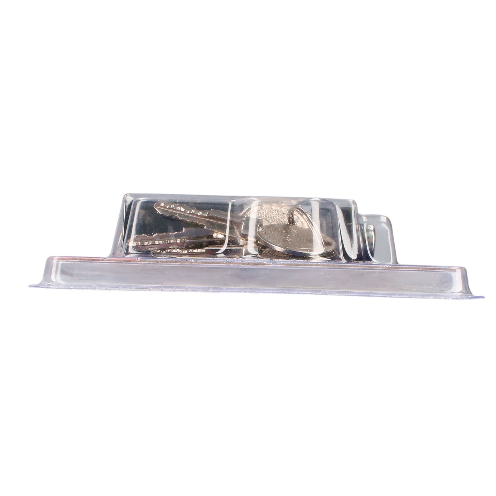 Candado de acero para cortina metálica 70 mm, cromo satinado, llave tetra Lock - Imagen 4