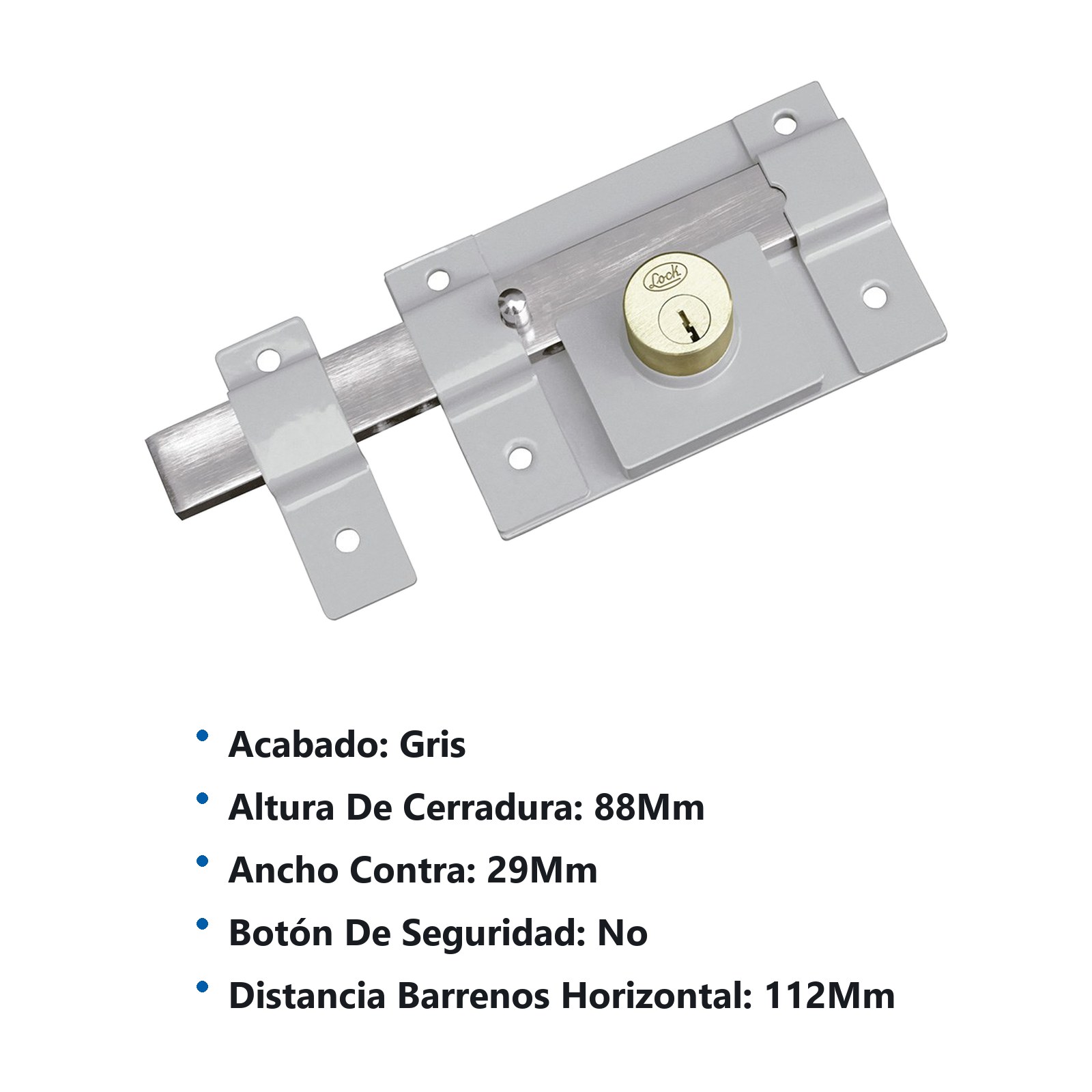 Cerradura para cortina barra libre función doble, llave estándar, en caja Lock - Imagen 3